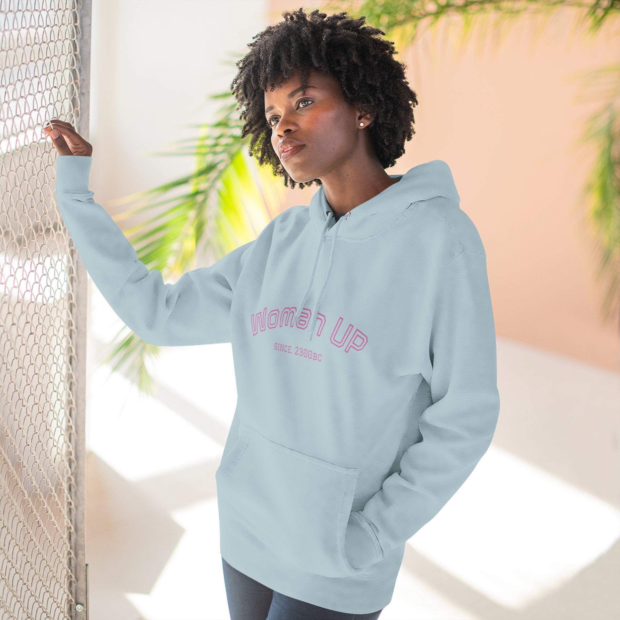 Empowering Women's Fleece Hoodie - 'Woman Up' & 'We Can Do It!' Designs