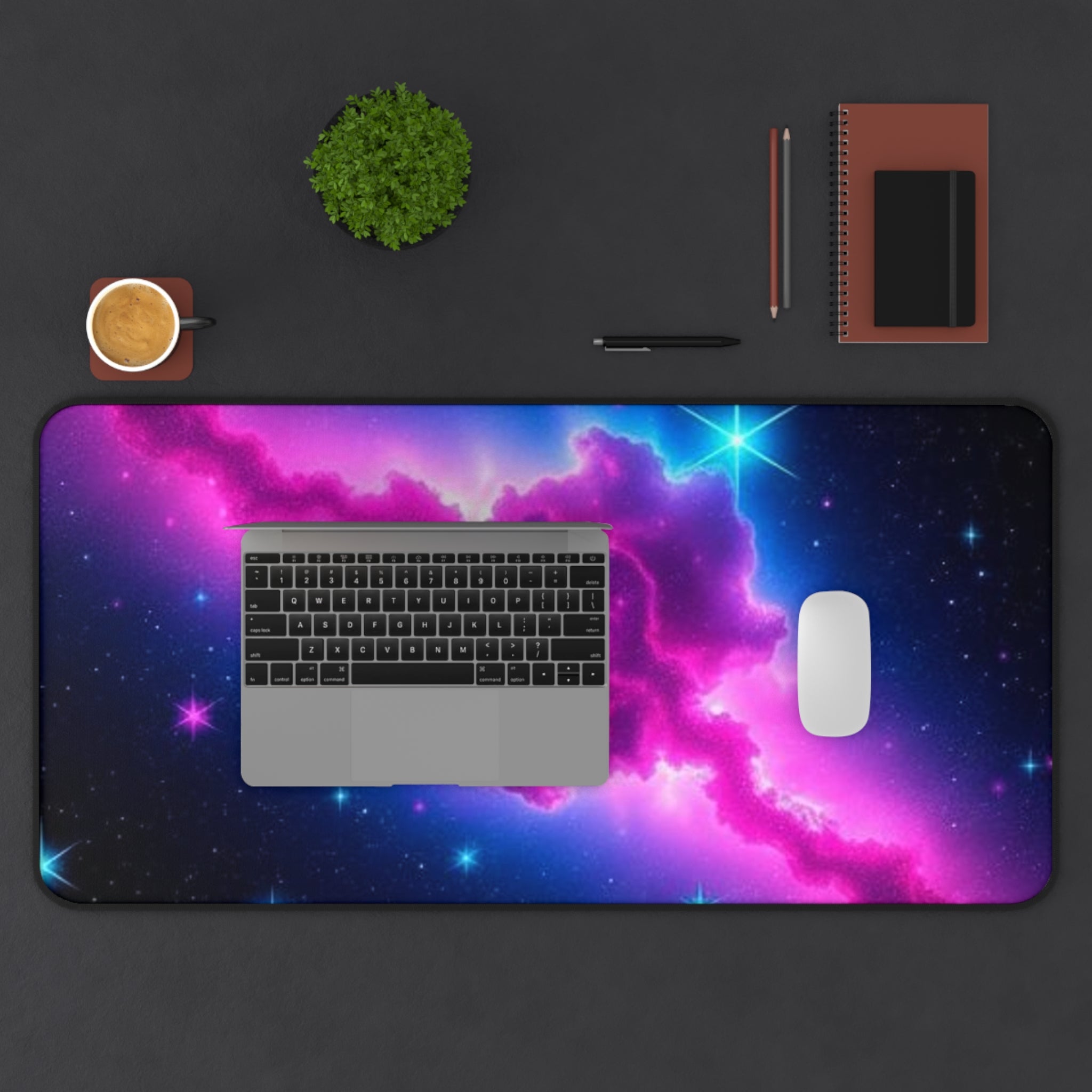 Cosmic Space Desk Mat - Vibrant Galaxy Design