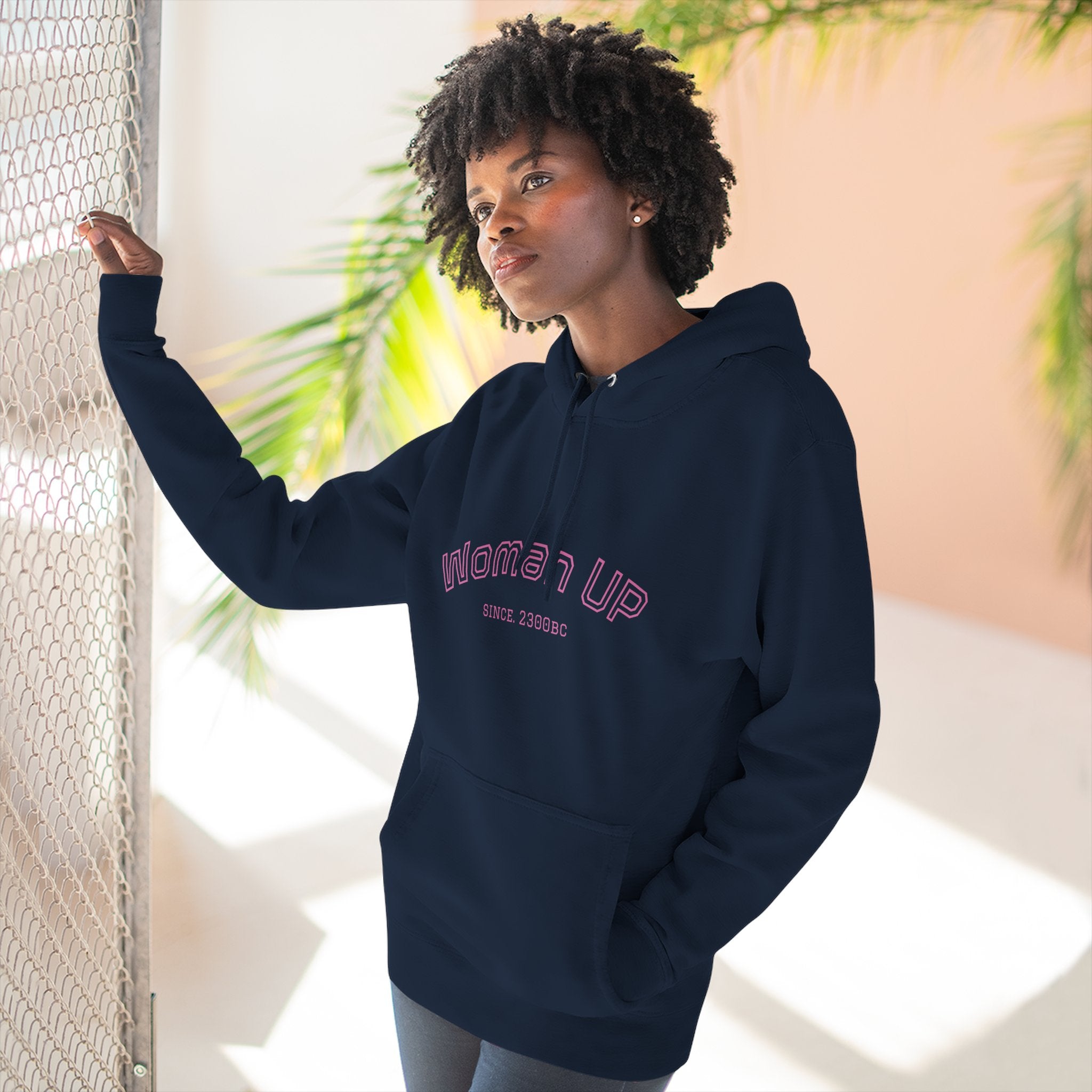 Empowering Women's Fleece Hoodie - 'Woman Up' & 'We Can Do It!' Designs