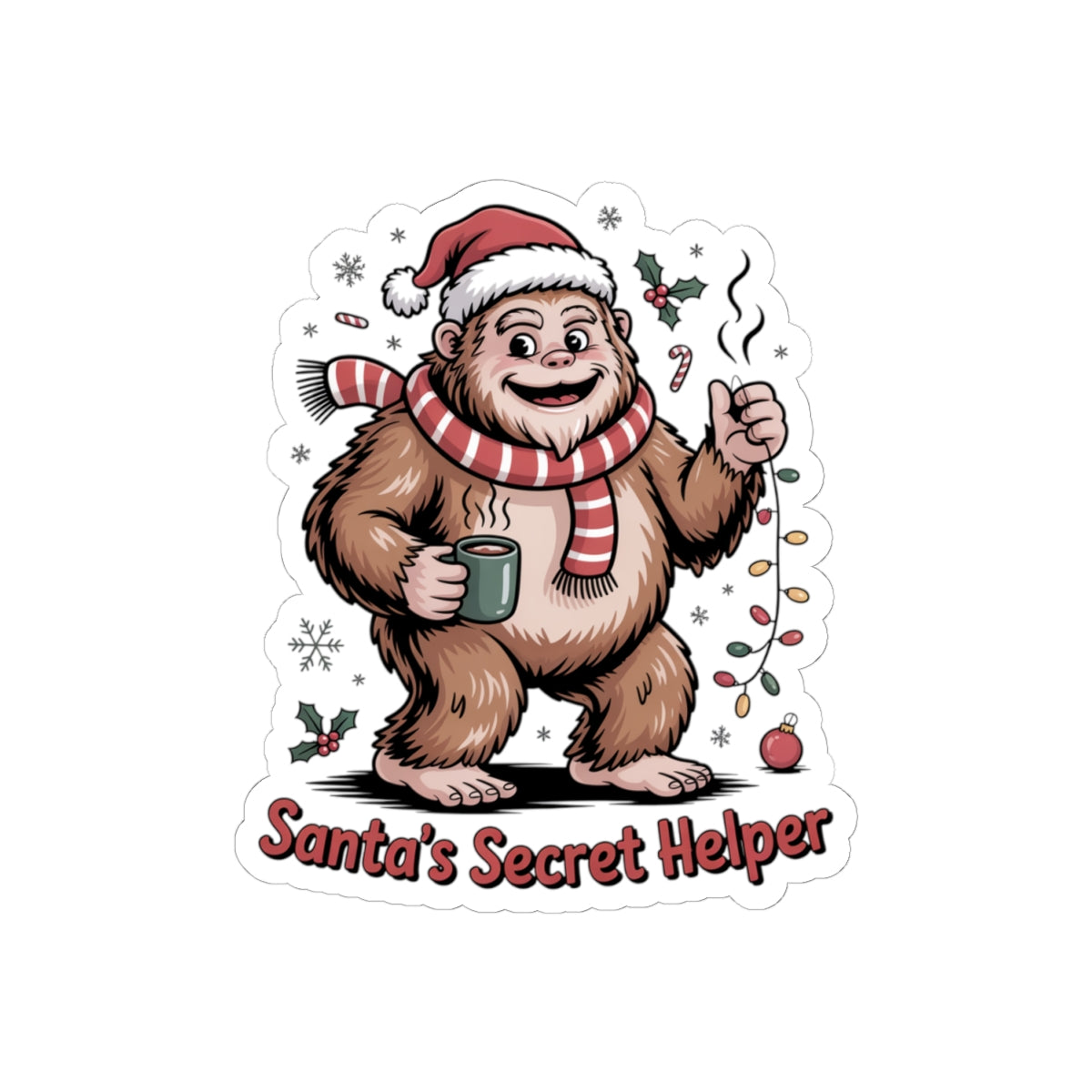 Santa's Secret Helper Kiss-Cut Stickers - Perfect for Holiday Cheer and Gifting