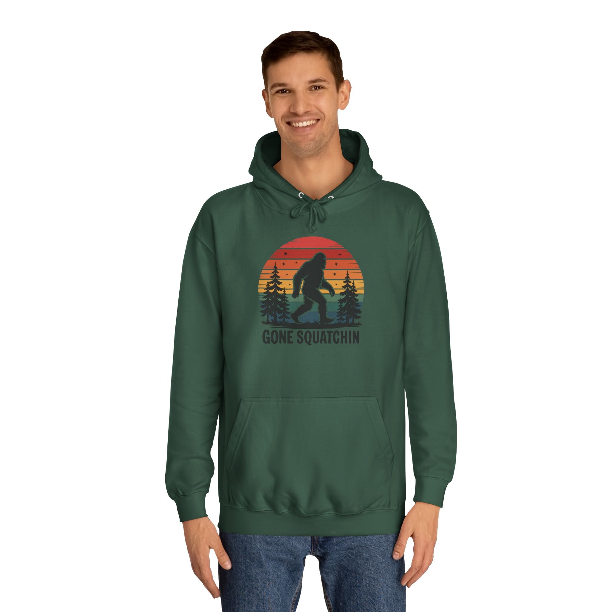 Retro Bigfoot Hoodie - "Gone Squatchin"