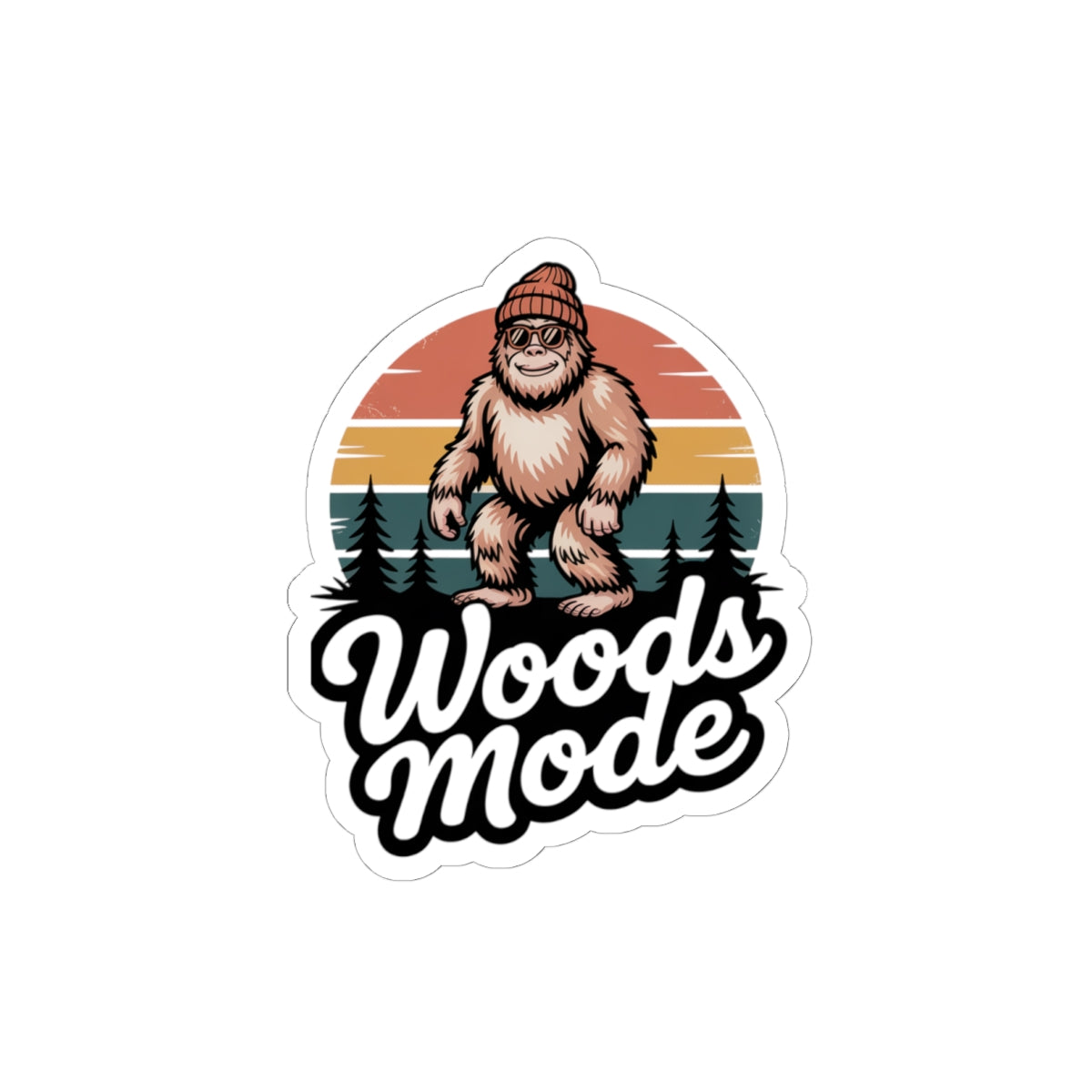 Woods Mode Bigfoot Kiss-Cut Stickers - Perfect for Nature Lovers