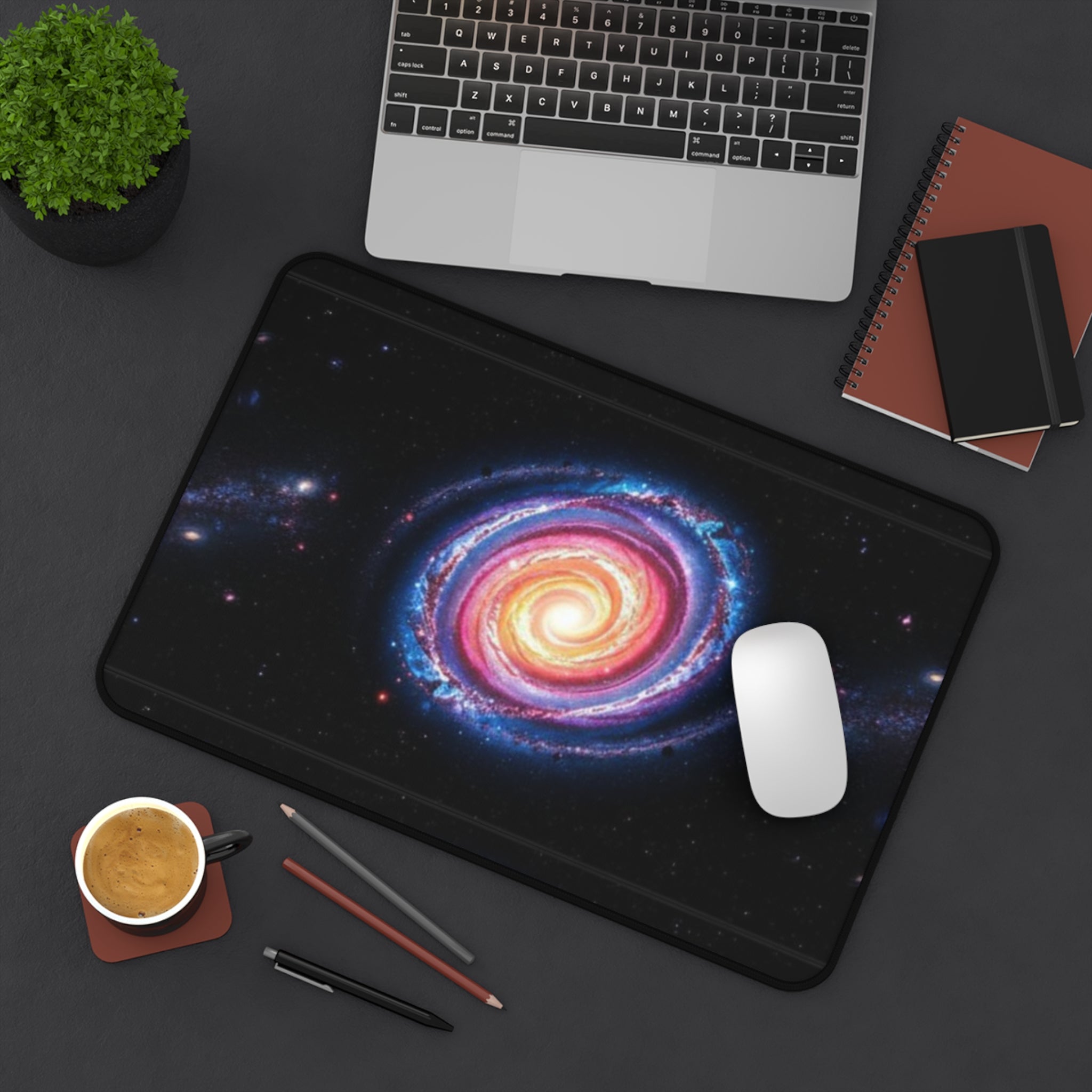 Cosmic Galaxy Desk Mat - Vibrant Space Design for Home Office Decor