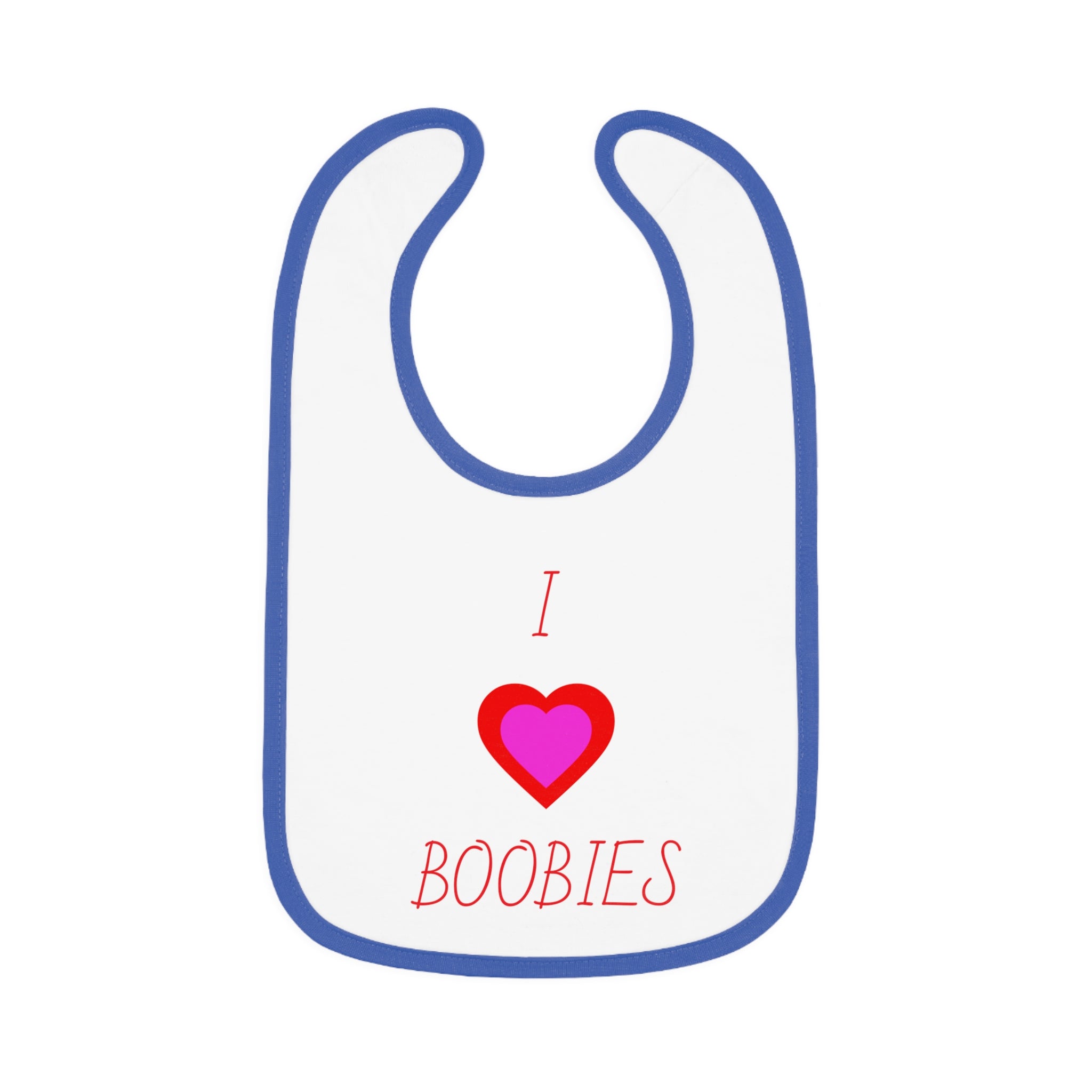 Cute Baby Bib - "I  Boobies" Contrast Trim Jersey Bib for Infants