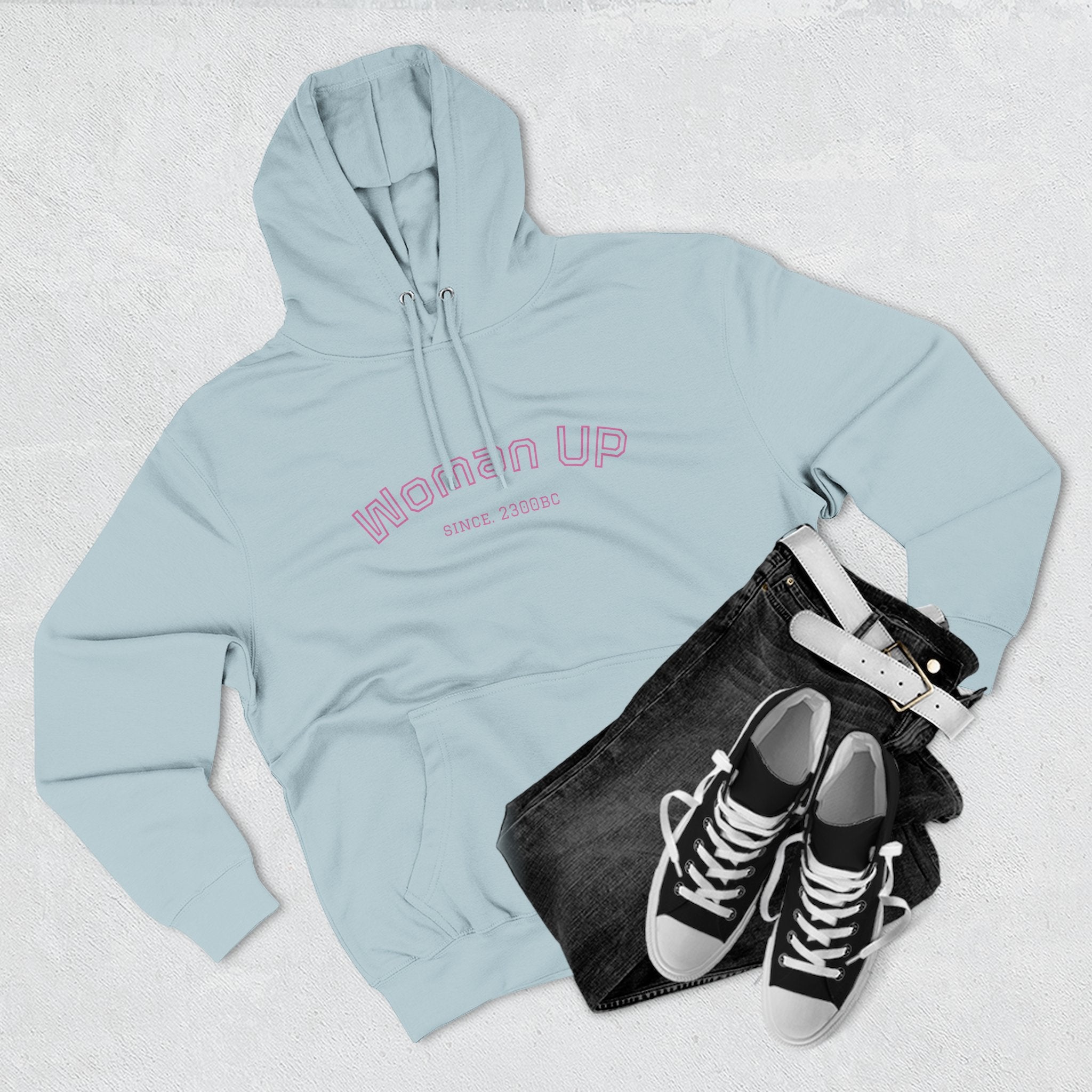 Empowering Women's Fleece Hoodie - 'Woman Up' & 'We Can Do It!' Designs