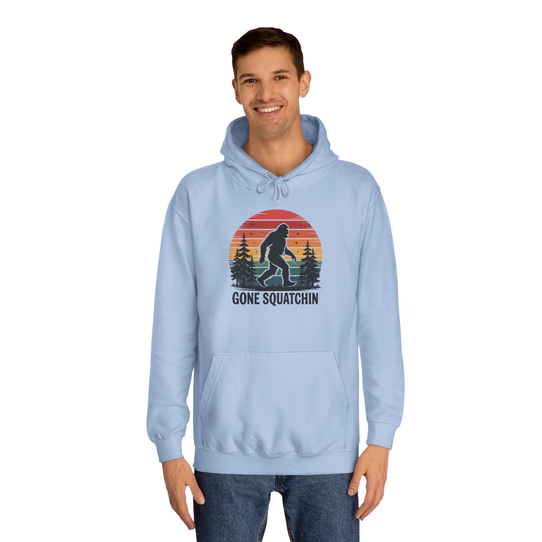 Retro Bigfoot Hoodie - "Gone Squatchin"