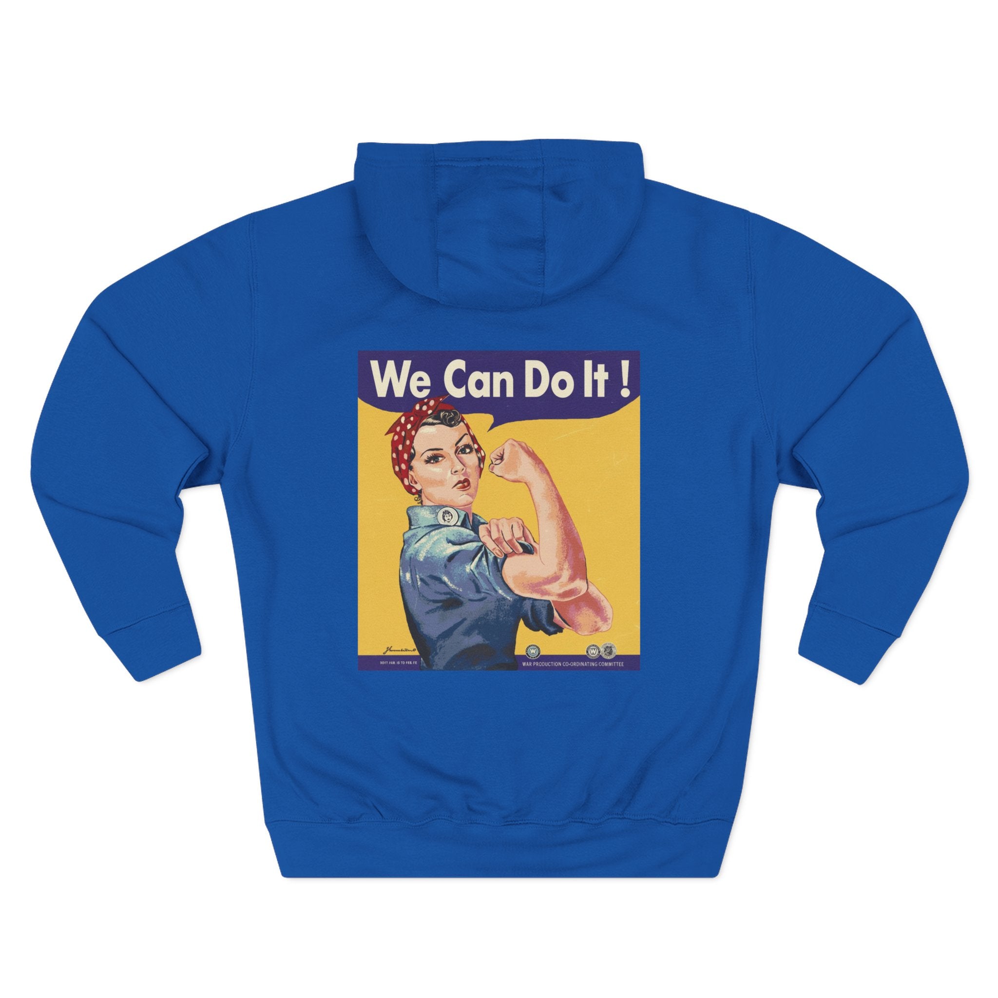 Empowering Women's Fleece Hoodie - 'Woman Up' & 'We Can Do It!' Designs