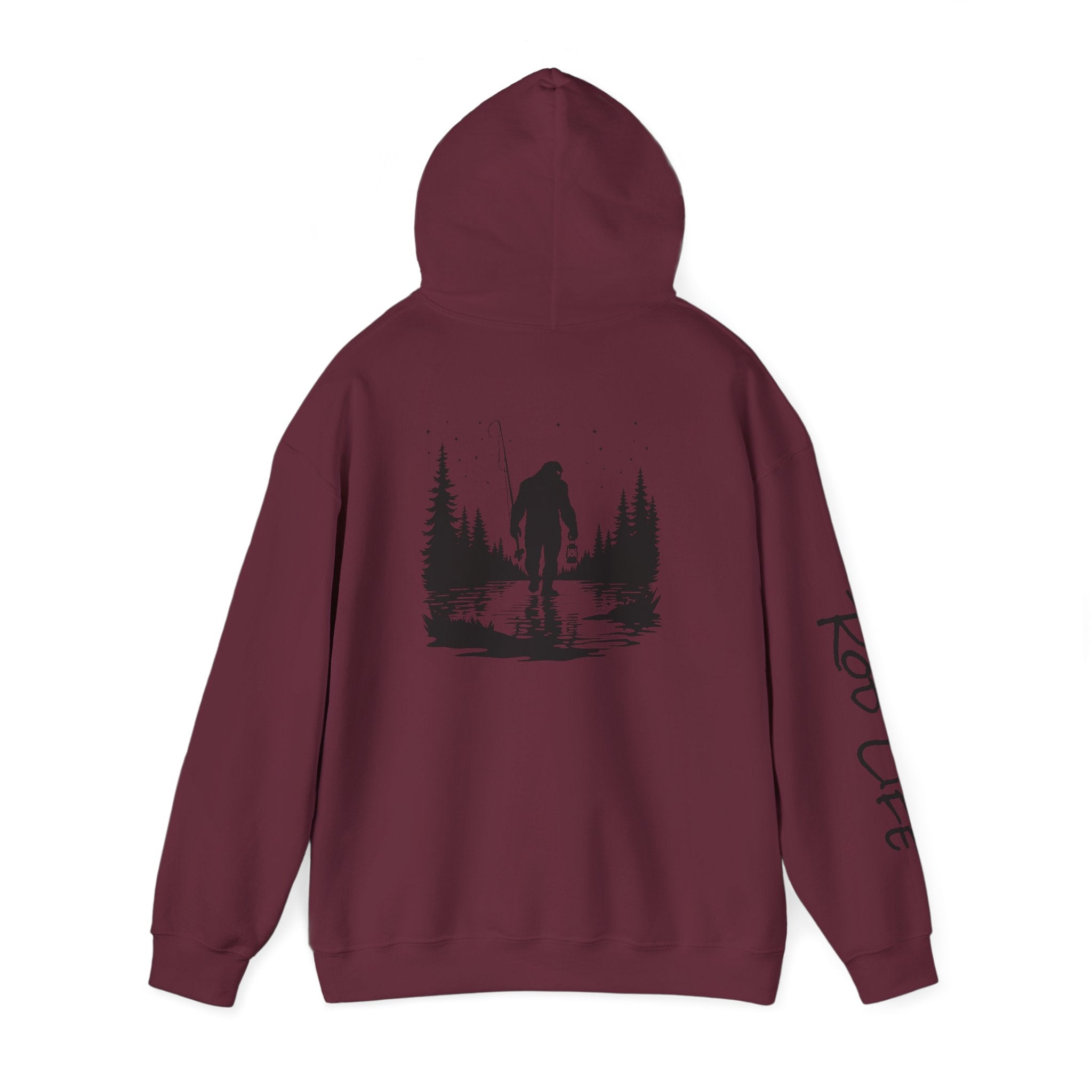 Gone Fishin' Bigfoot Hoodie - Unisex Heavy Blend™ Sweatshirt for Nature Lovers