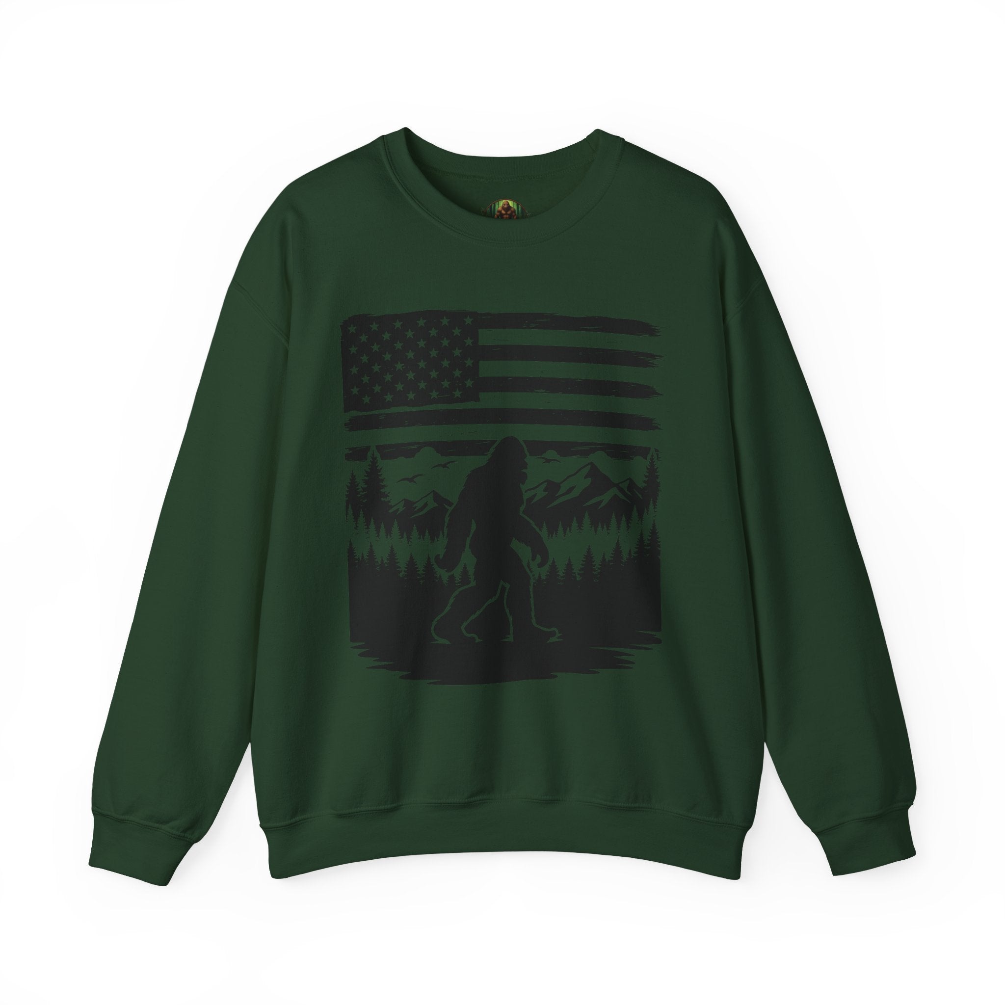 Bigfoot American Flag Crewneck Sweatshirt