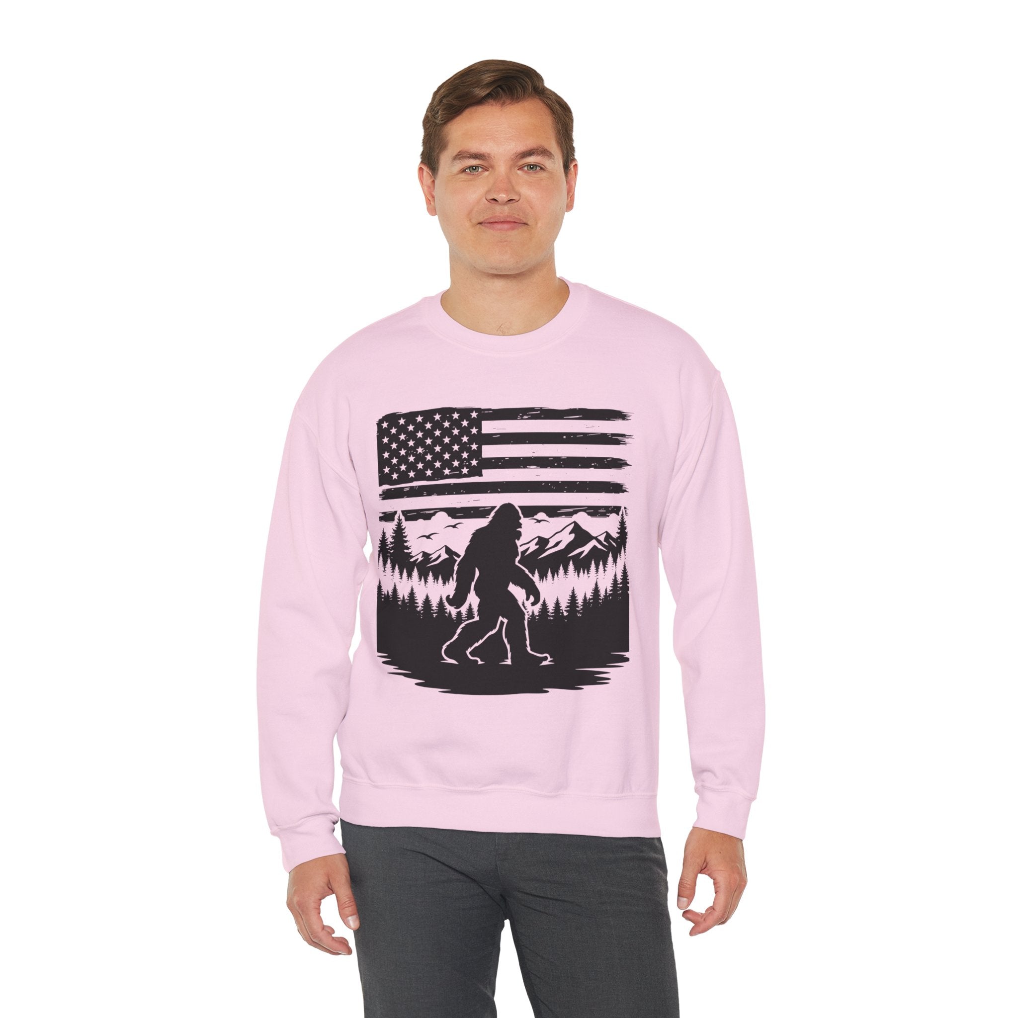 Bigfoot American Flag Crewneck Sweatshirt