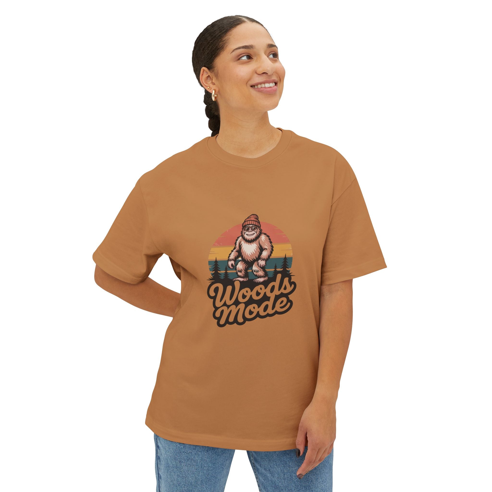 Retro Bigfoot Woods Mode Unisex Oversized Tee