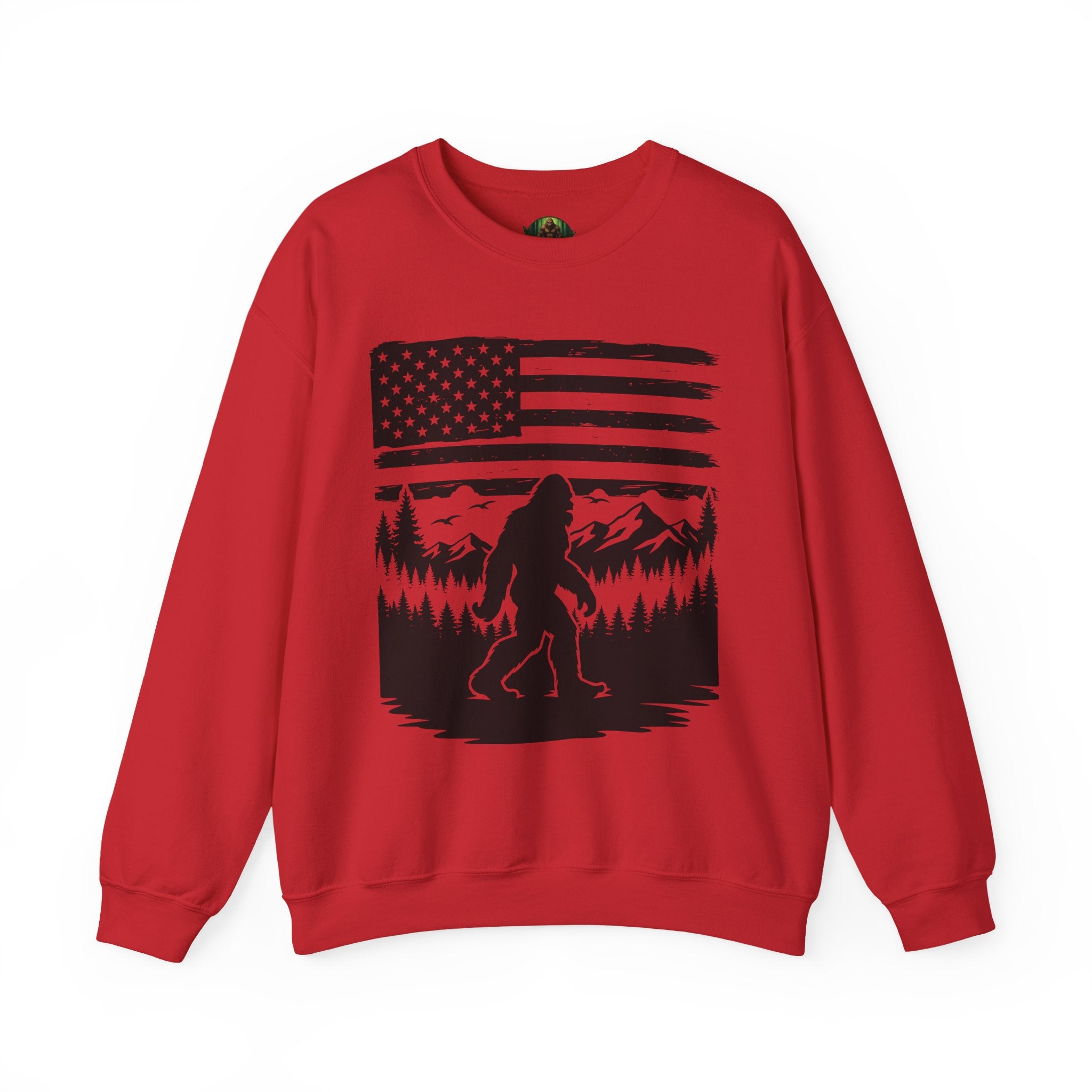 Bigfoot American Flag Crewneck Sweatshirt