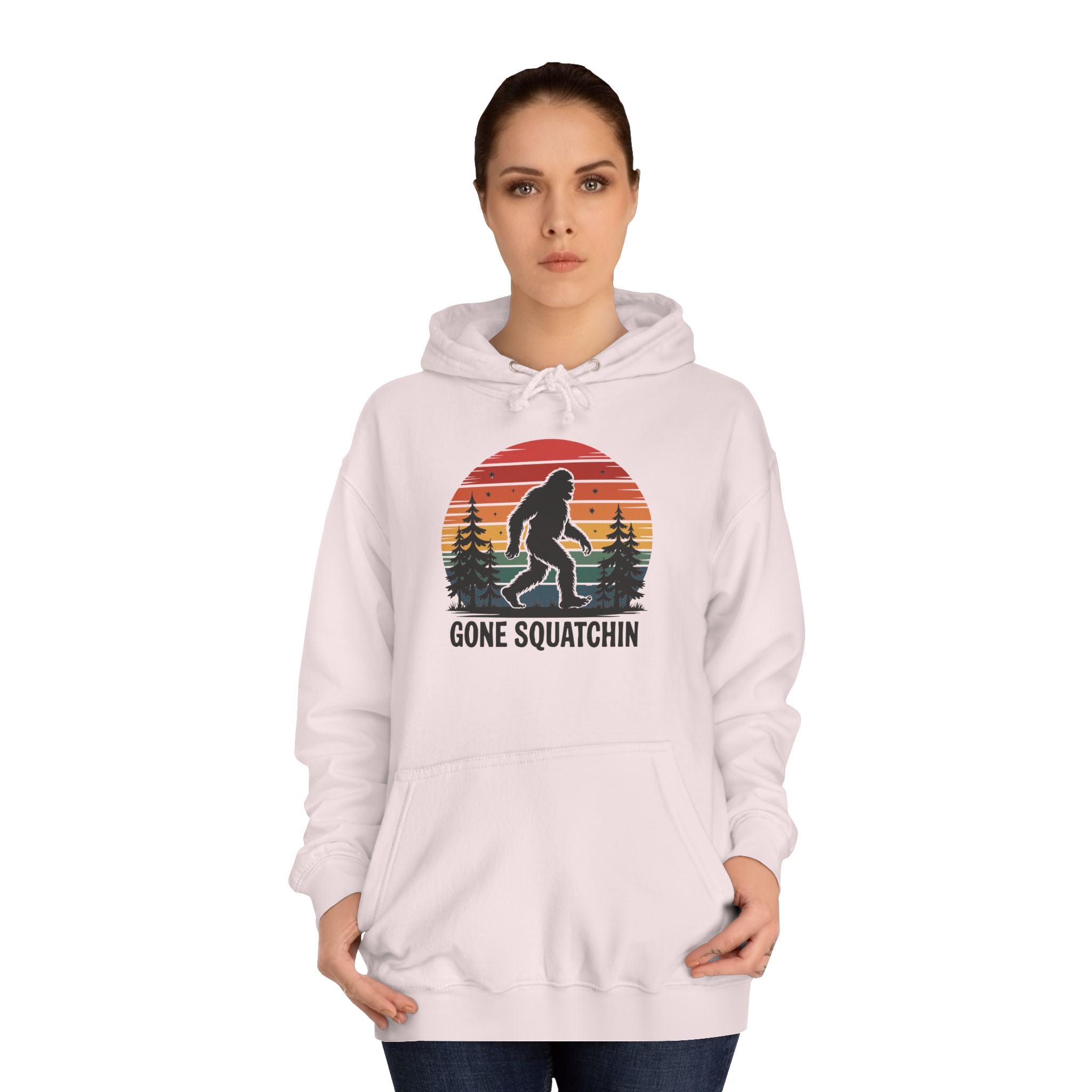 Retro Bigfoot Hoodie - "Gone Squatchin"