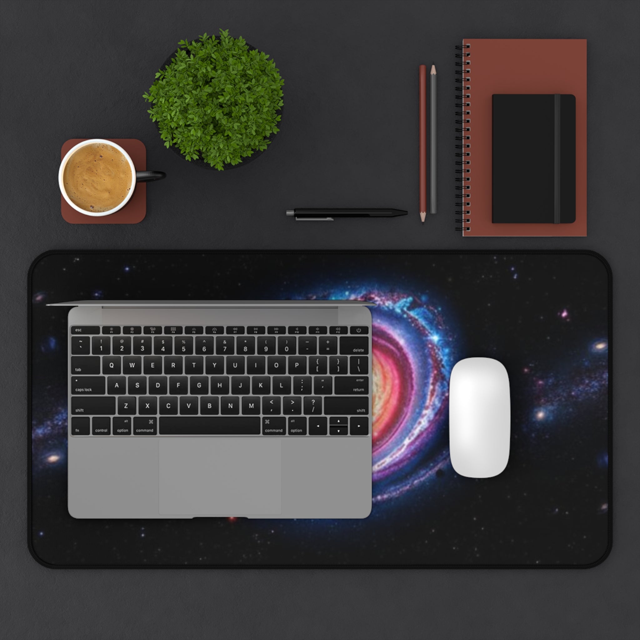 Cosmic Galaxy Desk Mat - Vibrant Space Design for Home Office Decor