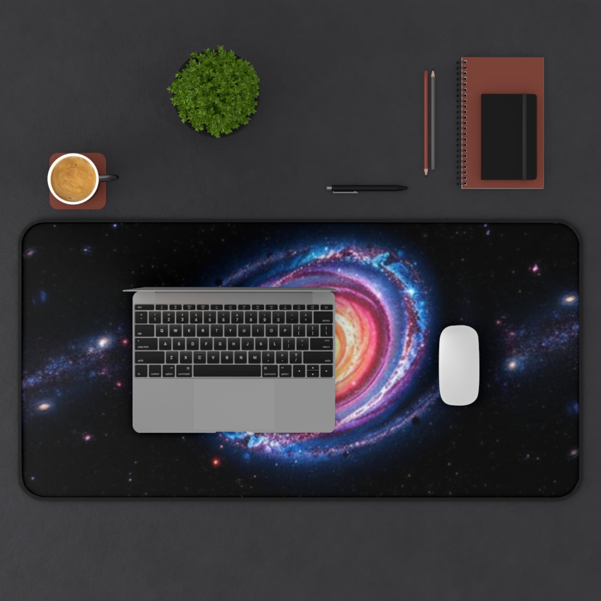 Cosmic Galaxy Desk Mat - Vibrant Space Design for Home Office Decor