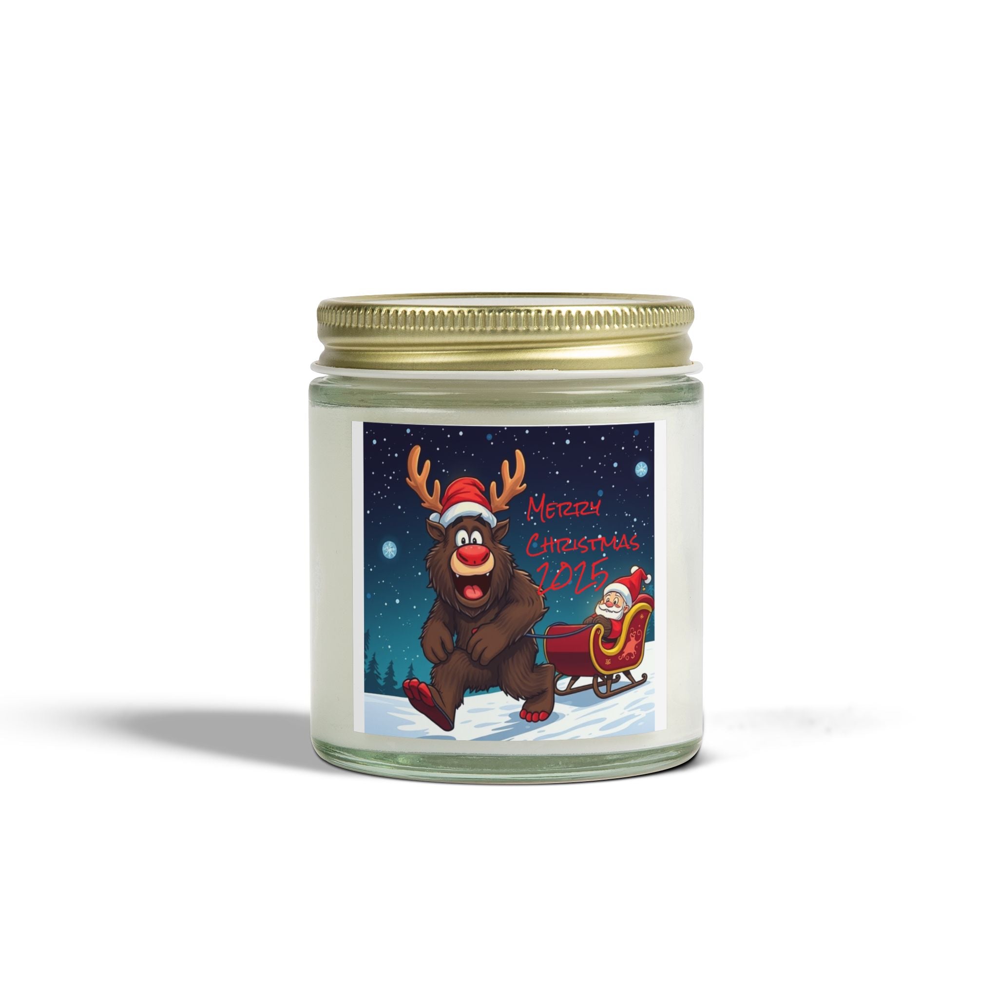 Holiday Scented Candles - Coconut Apricot Wax (4oz, 9oz) - Merry Christmas 2023
