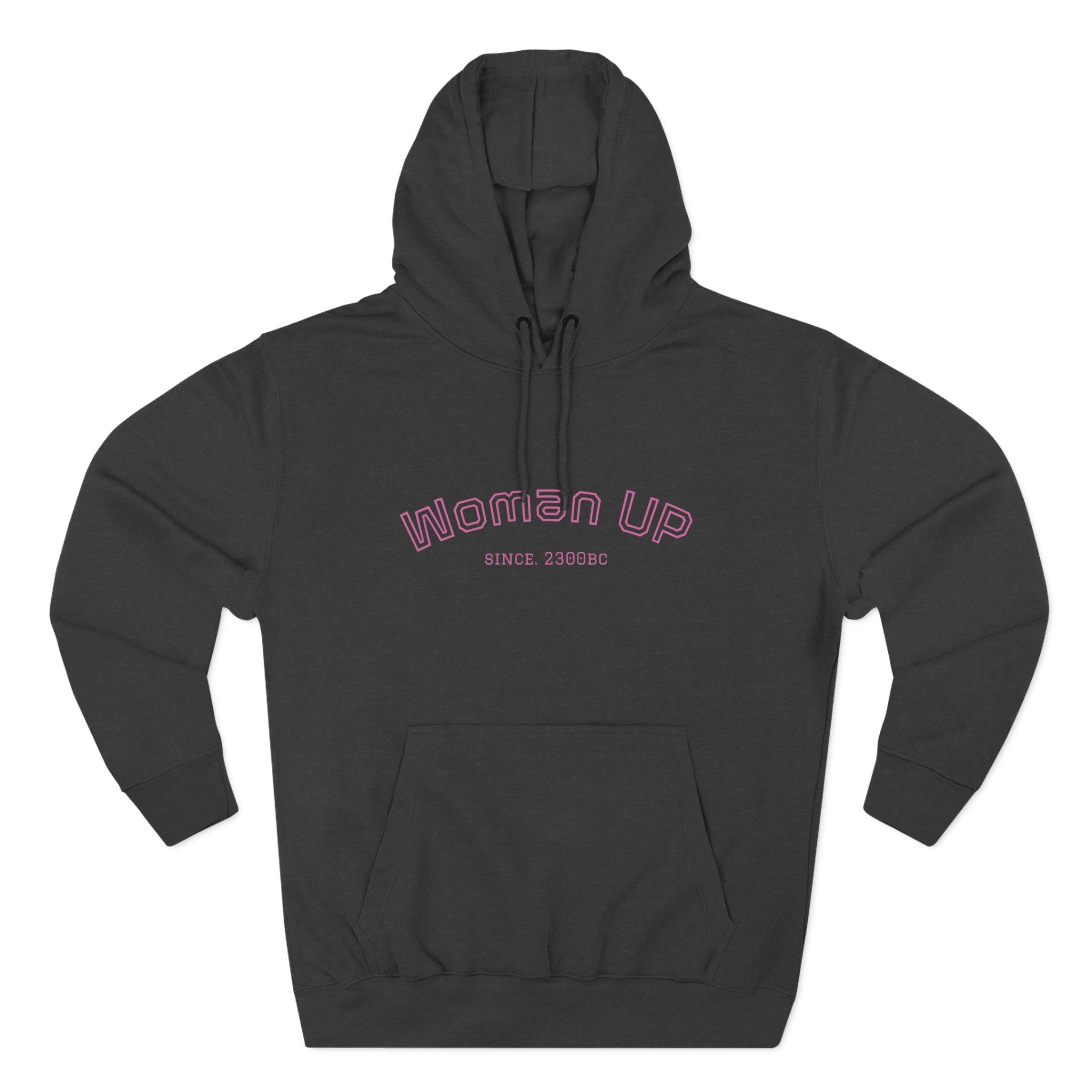 Empowering Women's Fleece Hoodie - 'Woman Up' & 'We Can Do It!' Designs