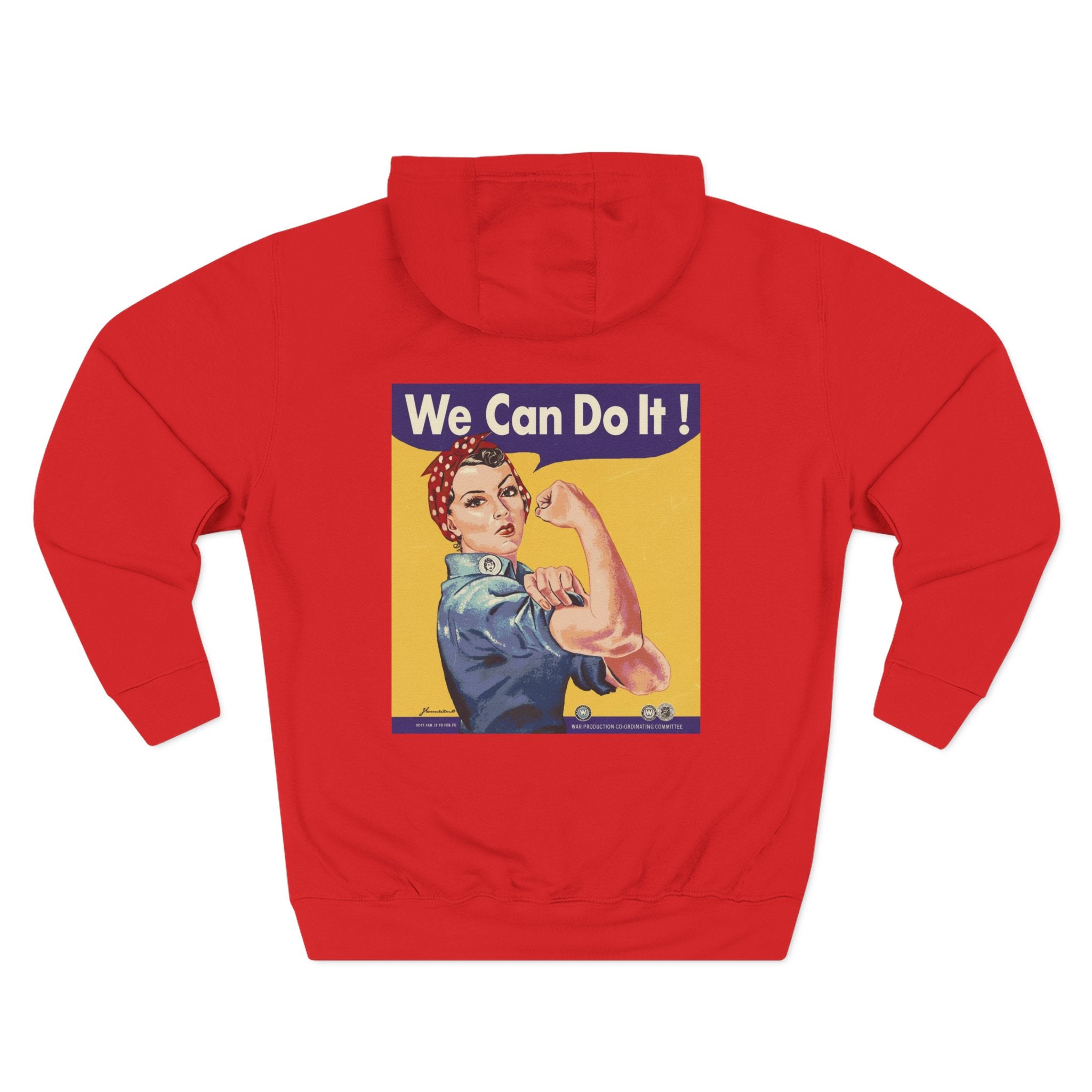 Empowering Women's Fleece Hoodie - 'Woman Up' & 'We Can Do It!' Designs