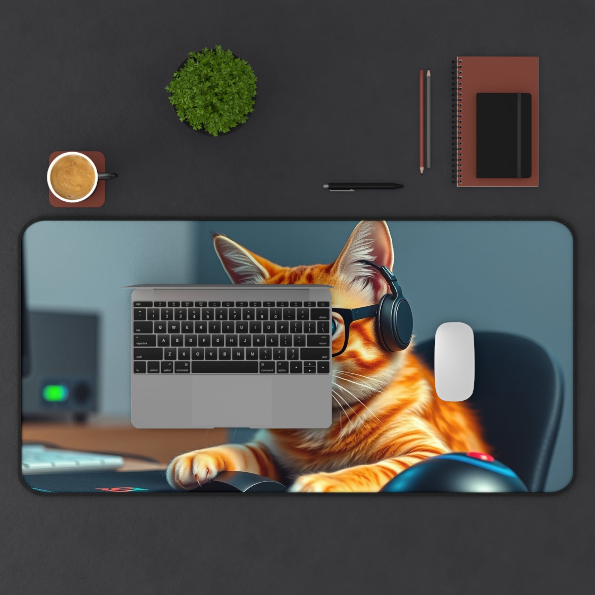 Playful Cat Desk Mat - Perfect Home Office Accessory for Cat Lovers