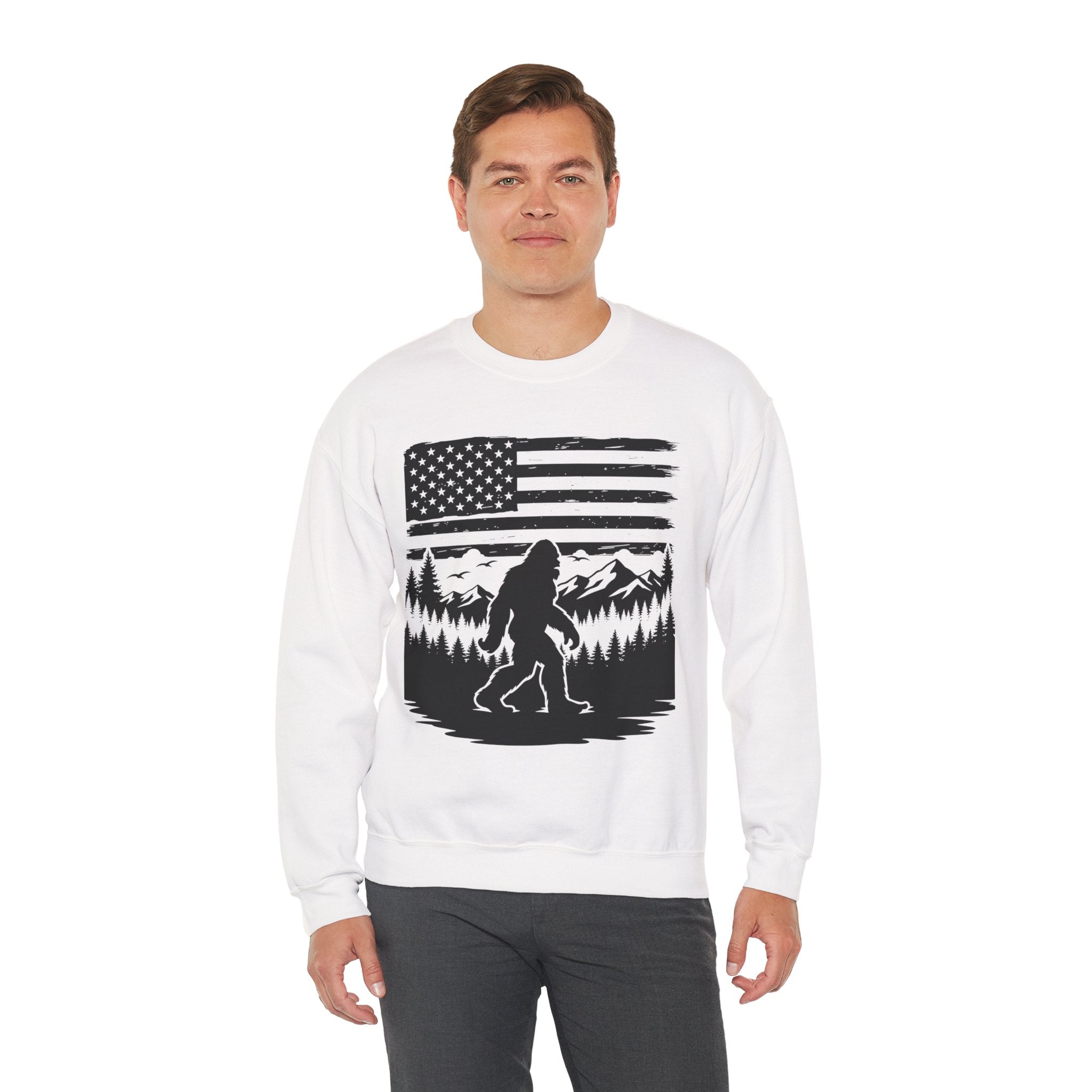 Bigfoot American Flag Crewneck Sweatshirt