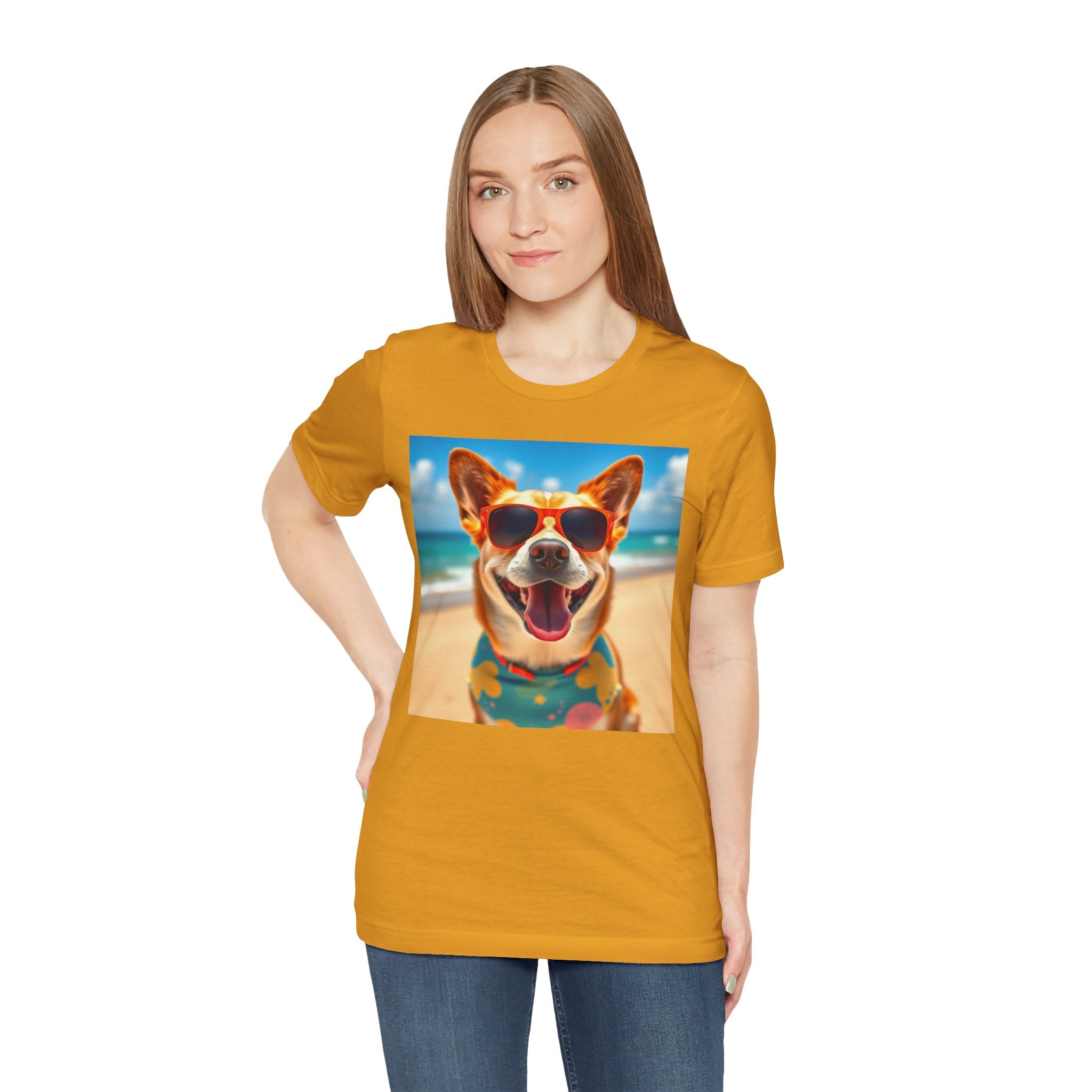Happy Pup Beach Vibes Unisex Short Sleeve Tee