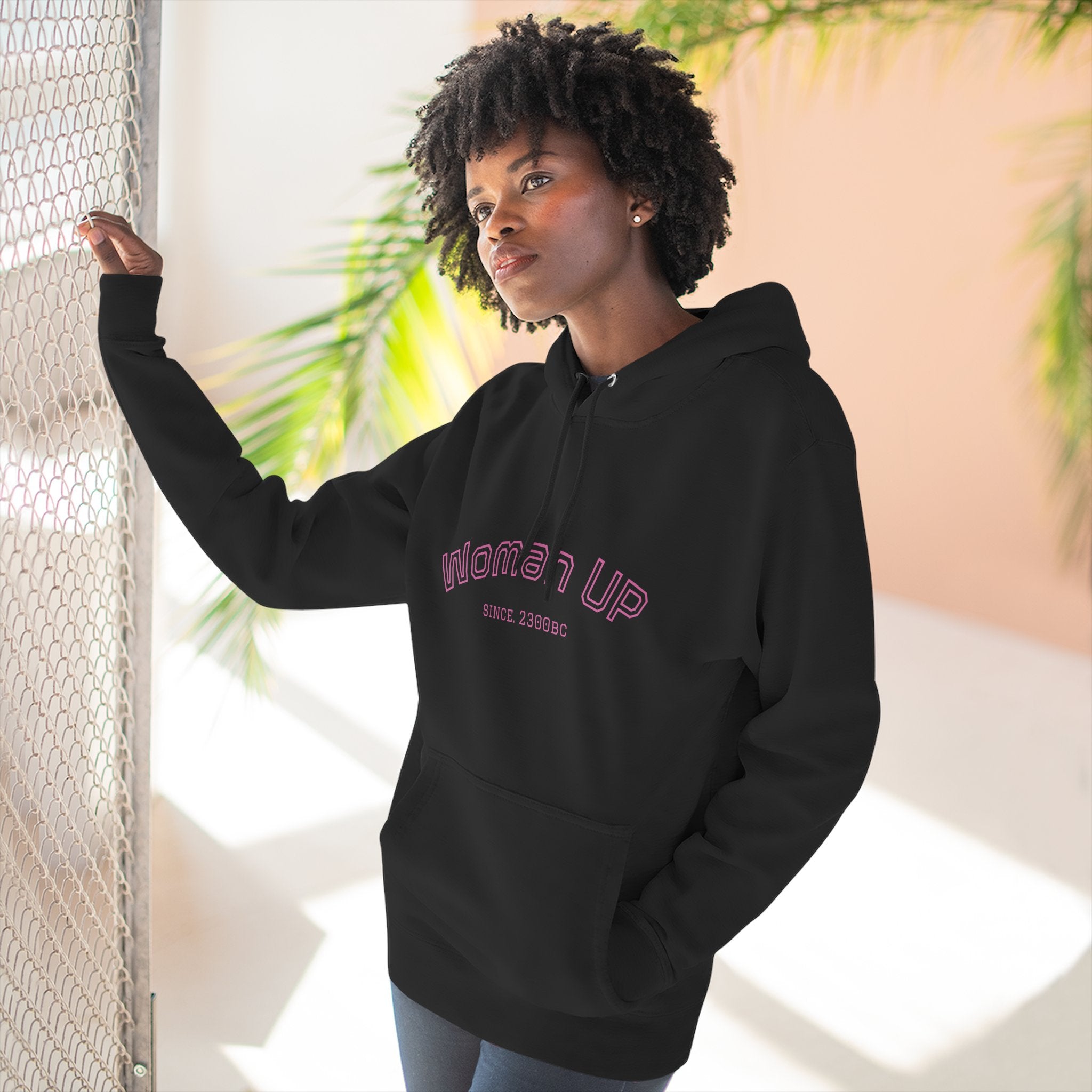 Empowering Women's Fleece Hoodie - 'Woman Up' & 'We Can Do It!' Designs