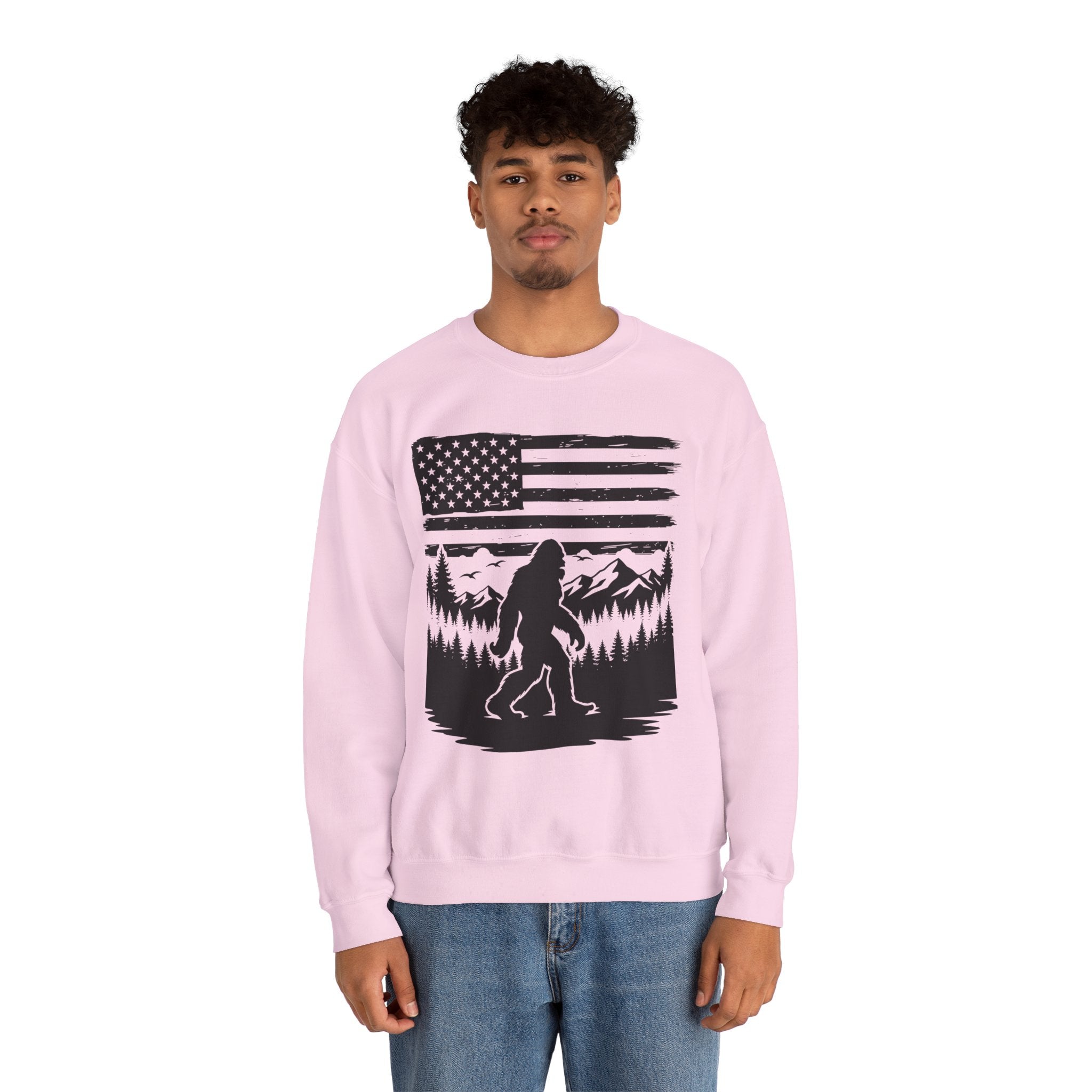 Bigfoot American Flag Crewneck Sweatshirt