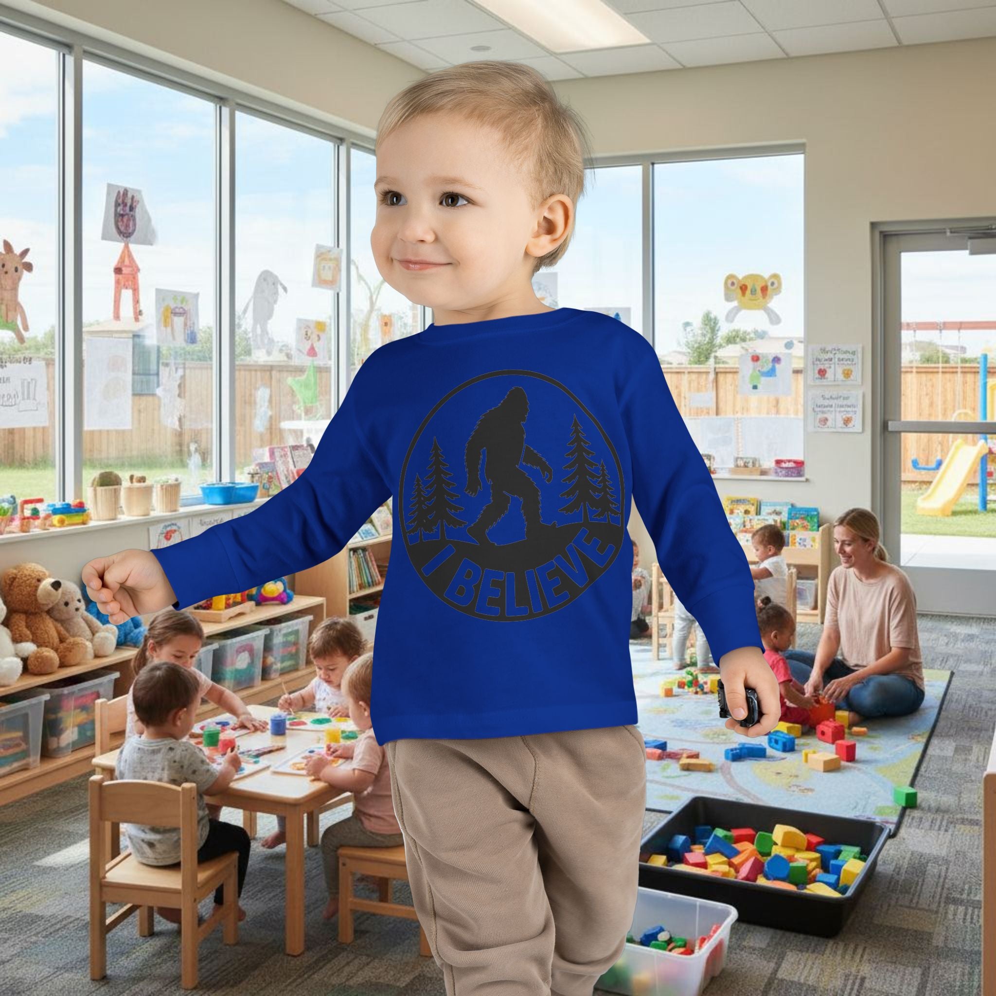 I Believe Bigfoot Toddler Long Sleeve Tee