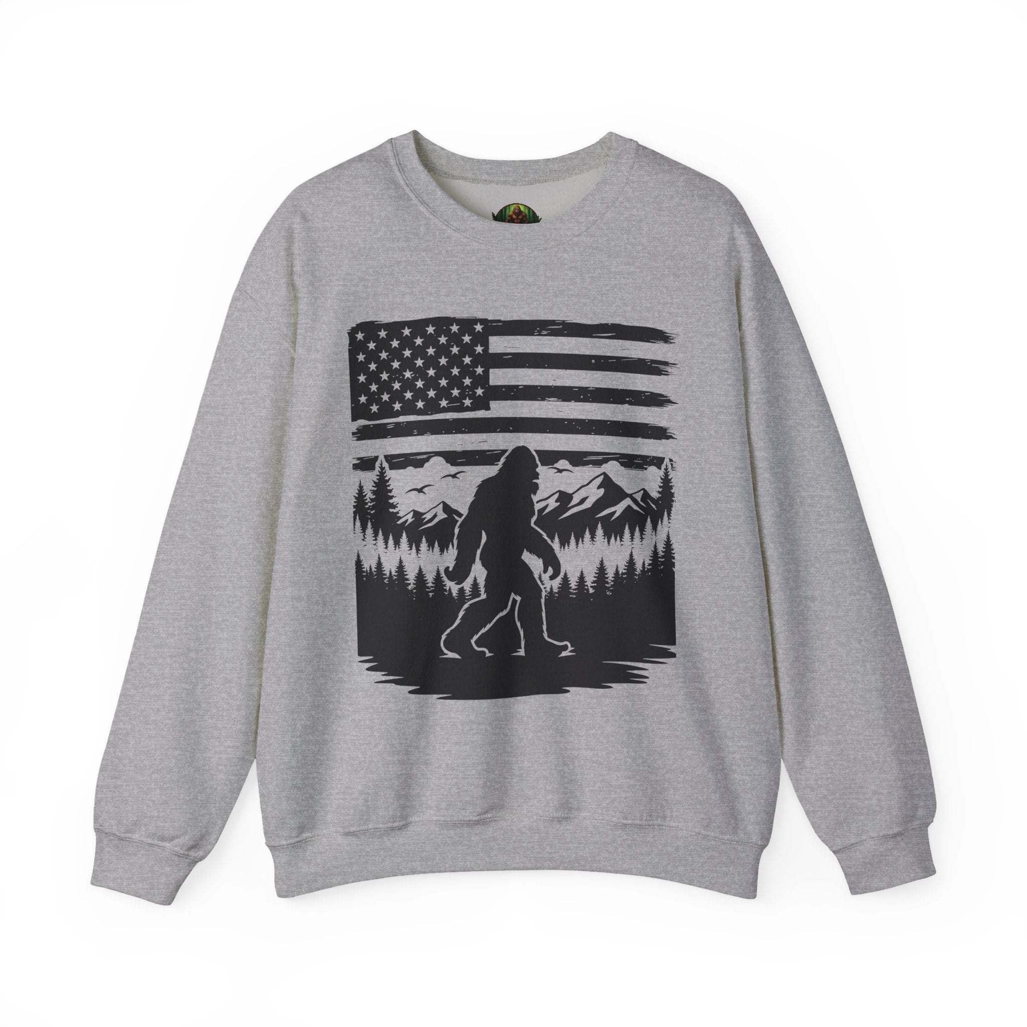 Bigfoot American Flag Crewneck Sweatshirt