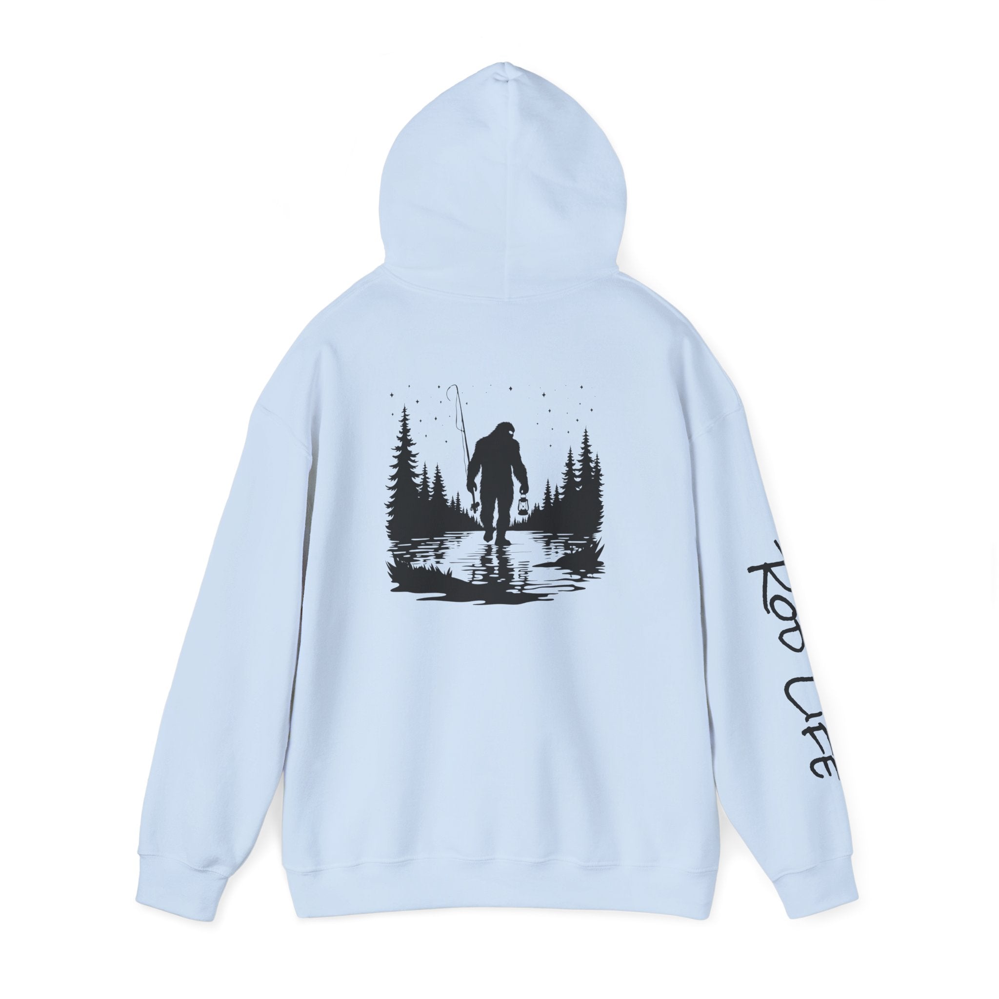 Gone Fishin' Bigfoot Hoodie - Unisex Heavy Blend™ Sweatshirt for Nature Lovers