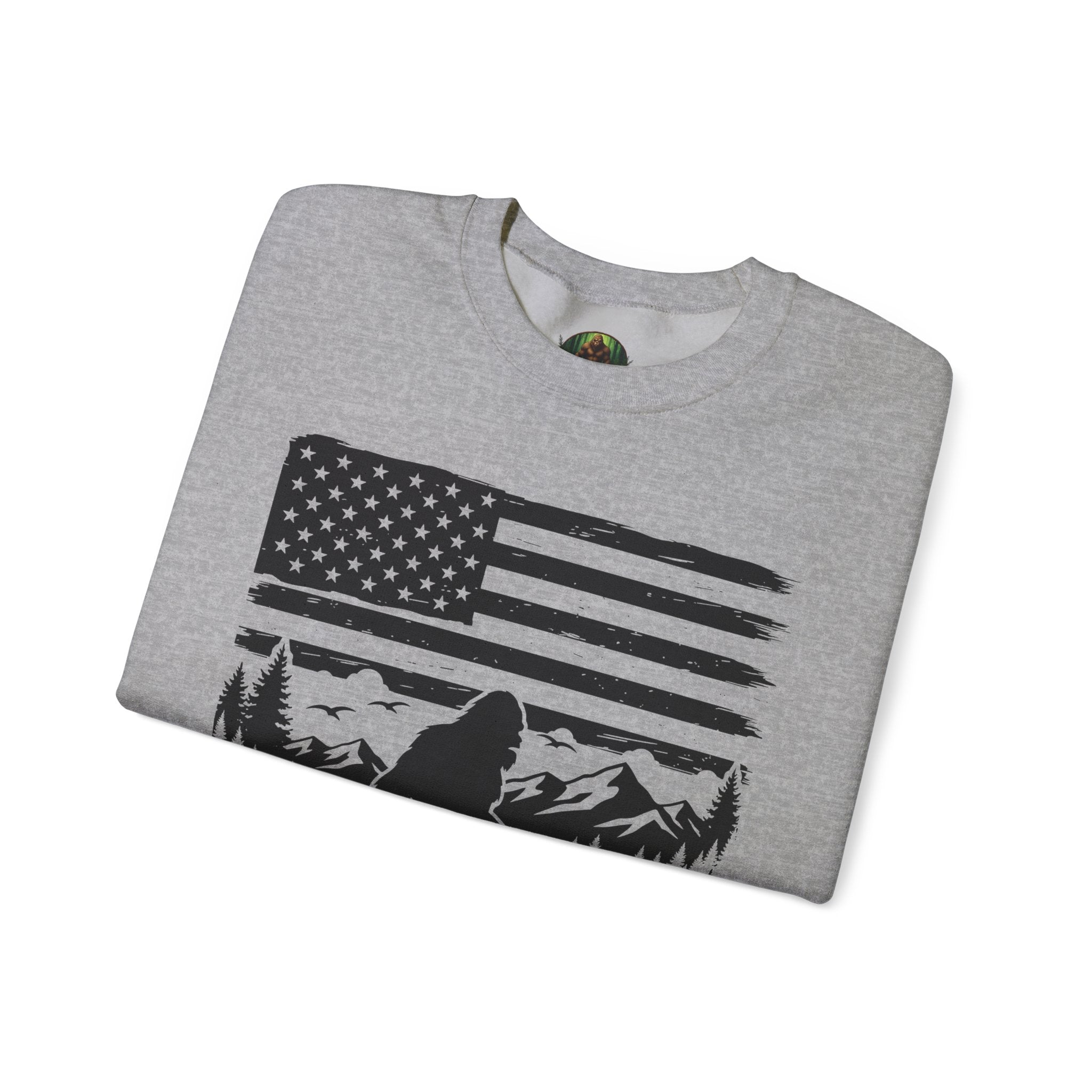 Bigfoot American Flag Crewneck Sweatshirt