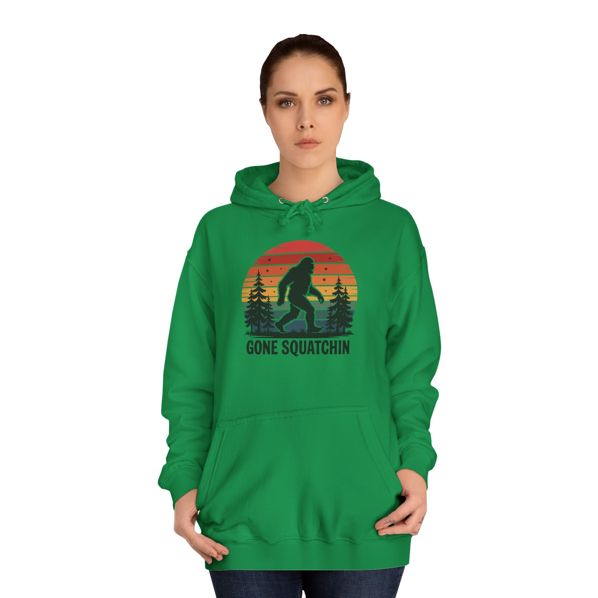Retro Bigfoot Hoodie - "Gone Squatchin"