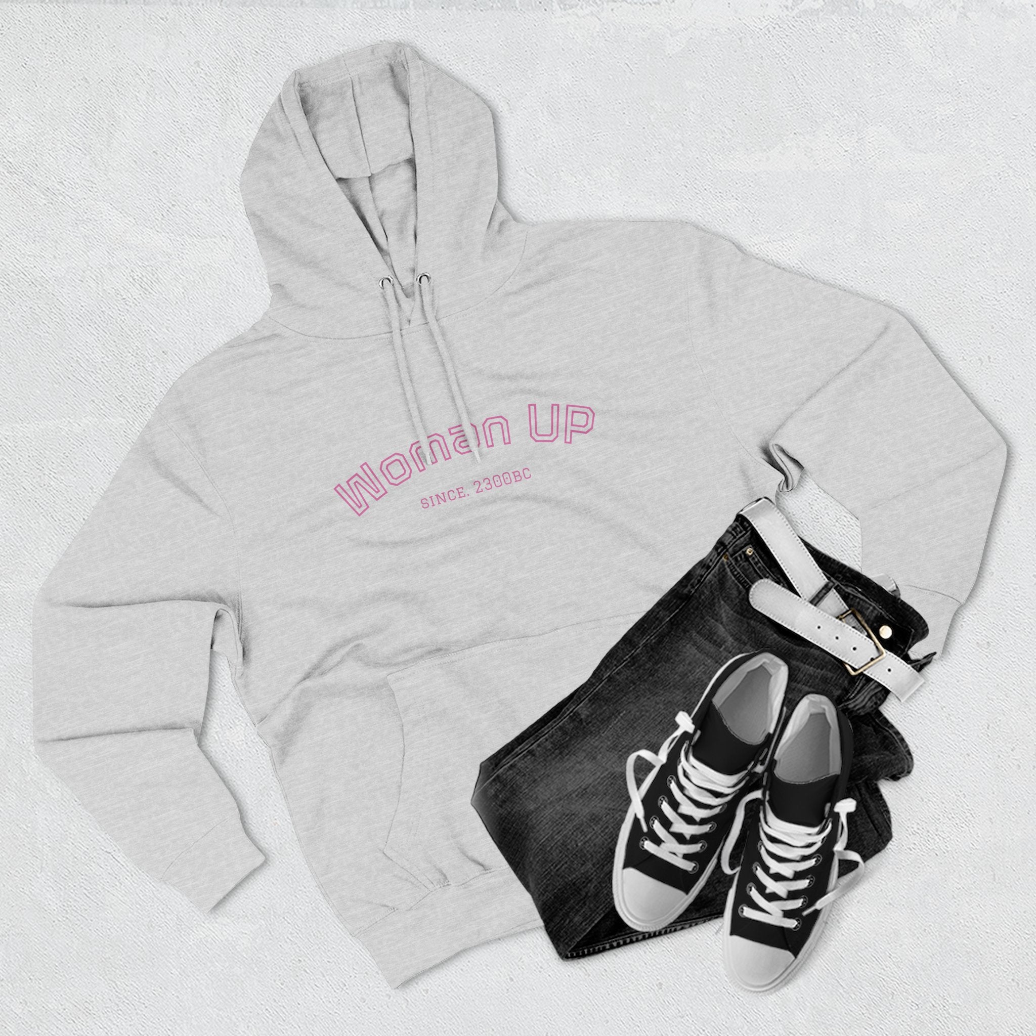 Empowering Women's Fleece Hoodie - 'Woman Up' & 'We Can Do It!' Designs