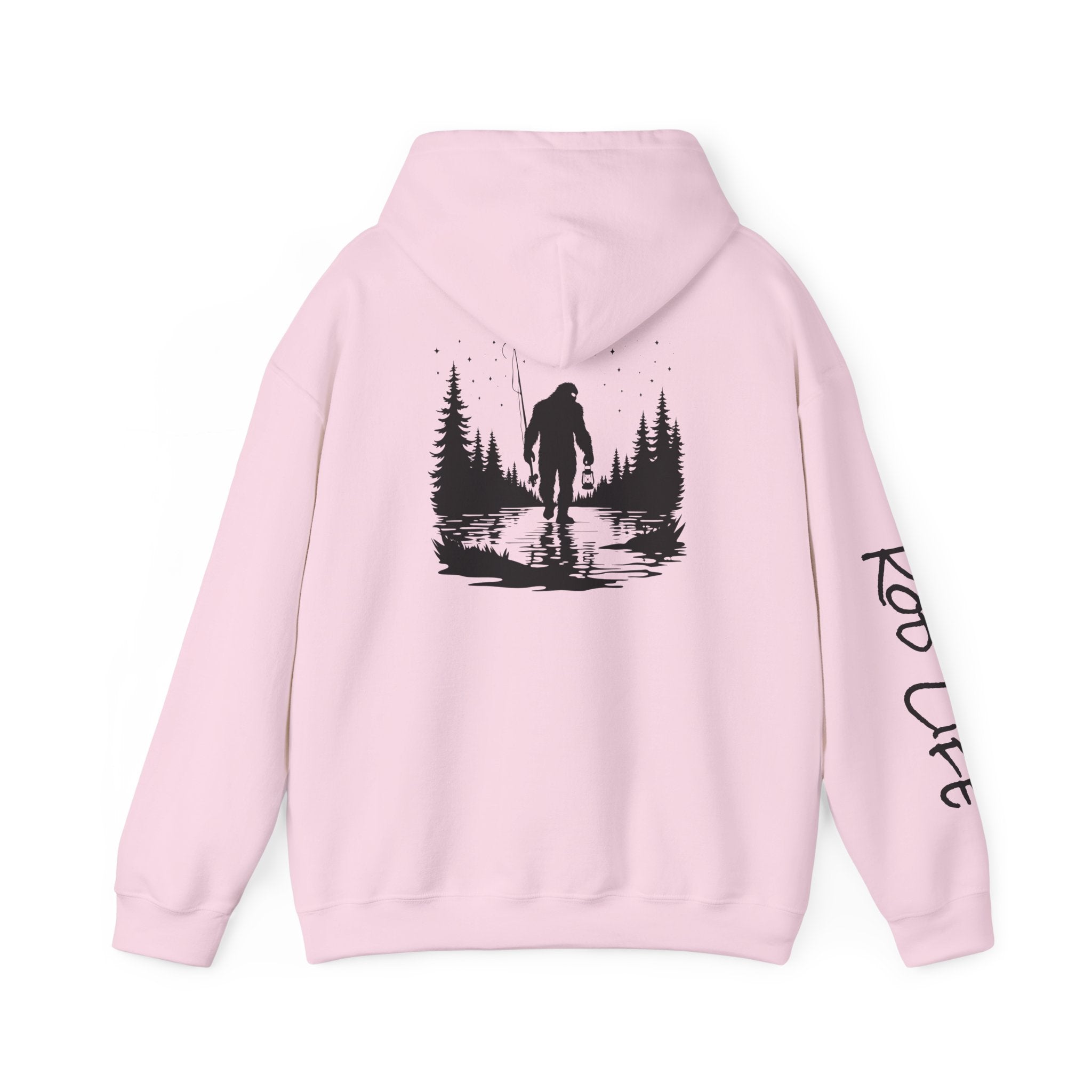 Gone Fishin' Bigfoot Hoodie - Unisex Heavy Blend™ Sweatshirt for Nature Lovers