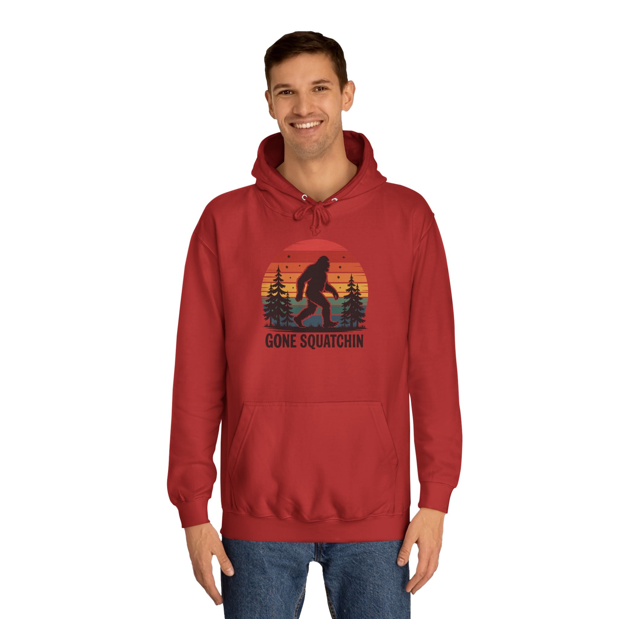 Retro Bigfoot Hoodie - "Gone Squatchin"
