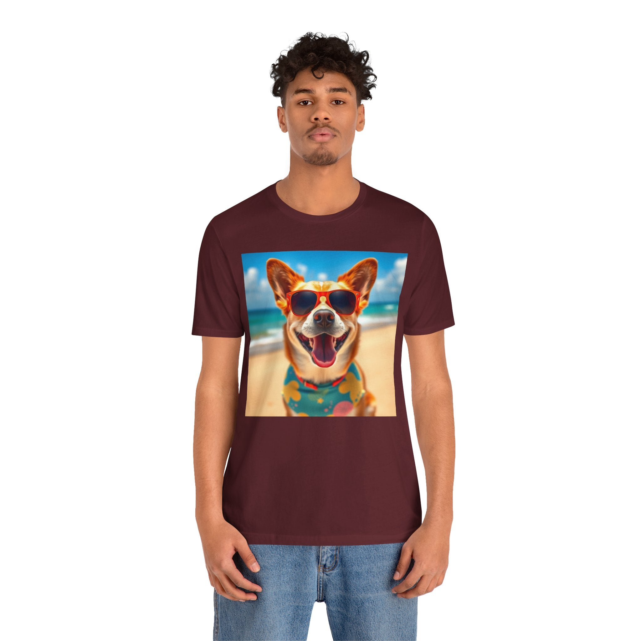 Happy Pup Beach Vibes Unisex Short Sleeve Tee