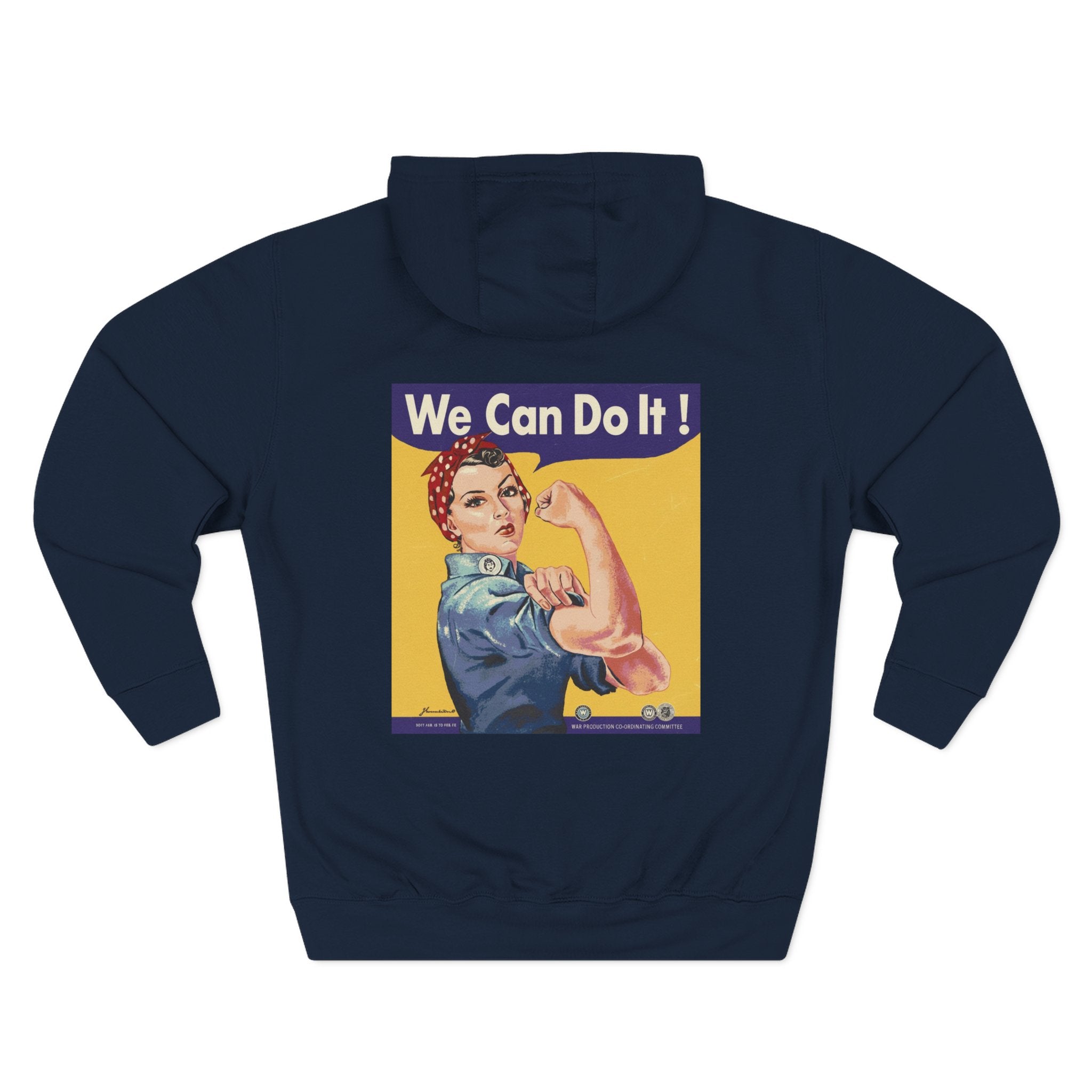 Empowering Women's Fleece Hoodie - 'Woman Up' & 'We Can Do It!' Designs