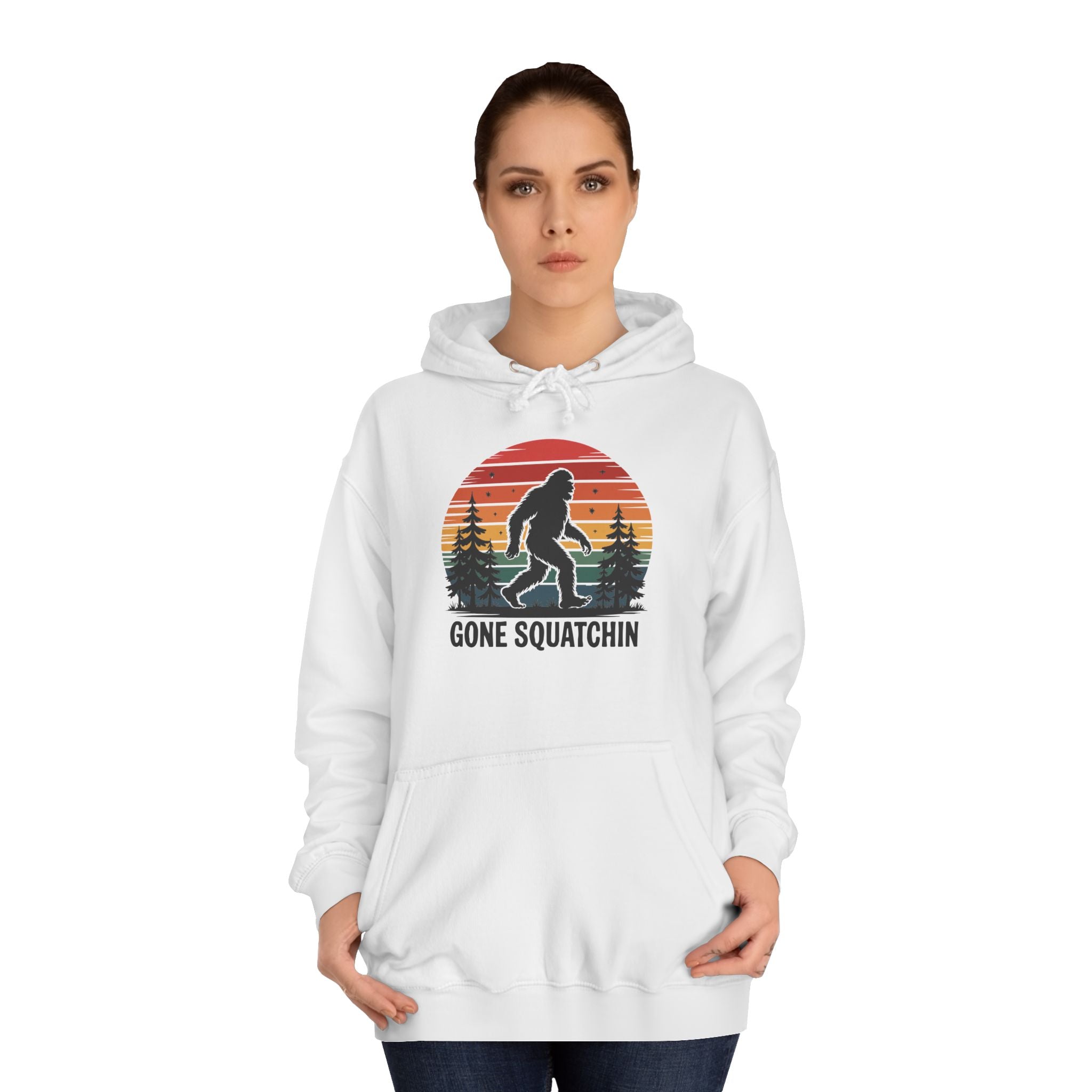 Retro Bigfoot Hoodie - "Gone Squatchin"