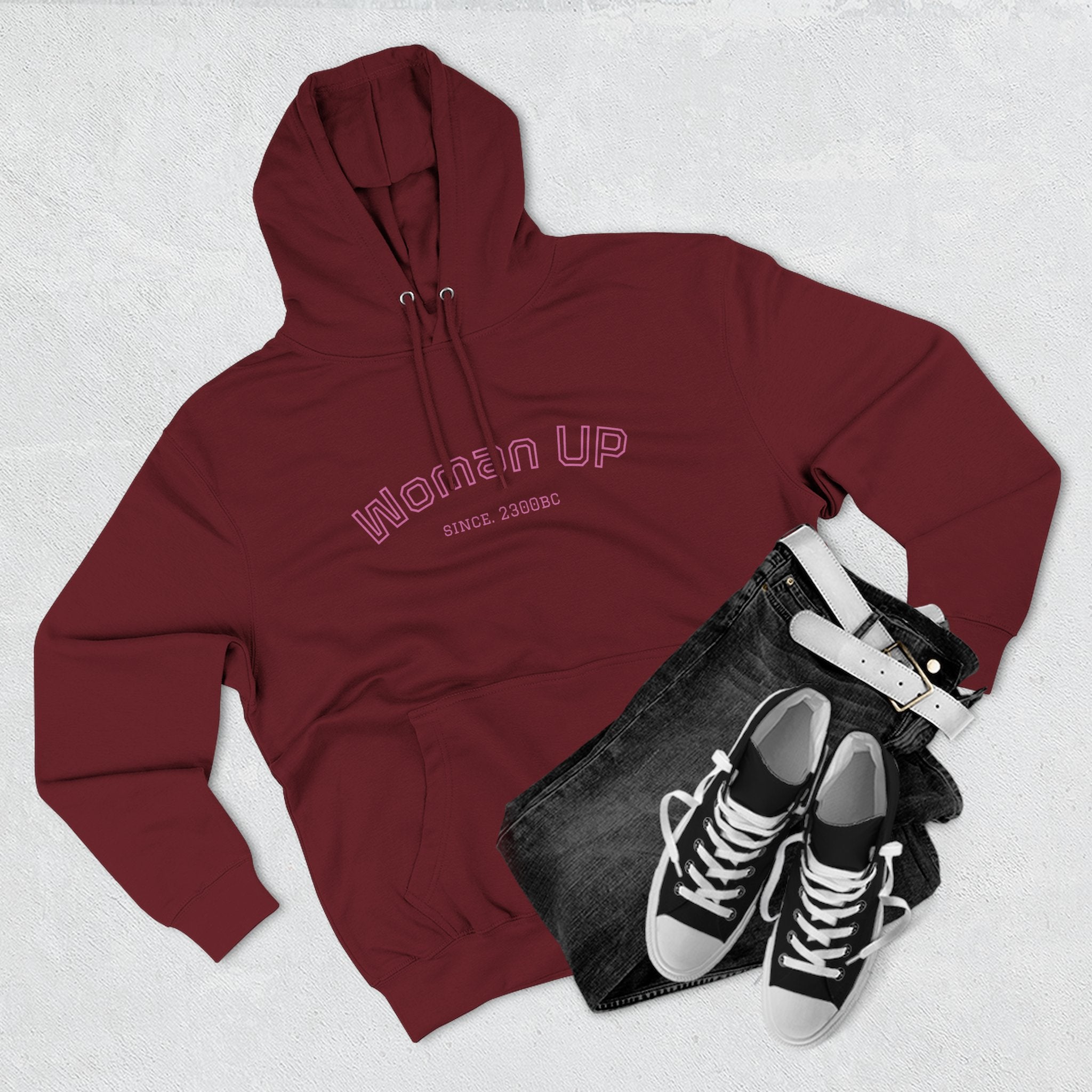 Empowering Women's Fleece Hoodie - 'Woman Up' & 'We Can Do It!' Designs