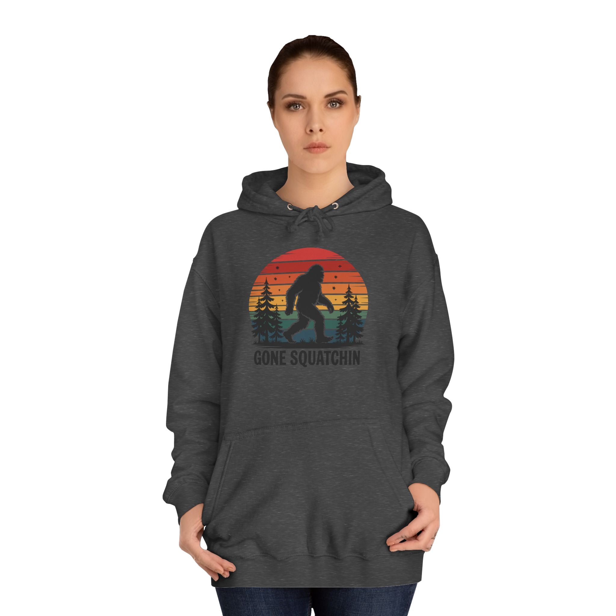 Retro Bigfoot Hoodie - "Gone Squatchin"