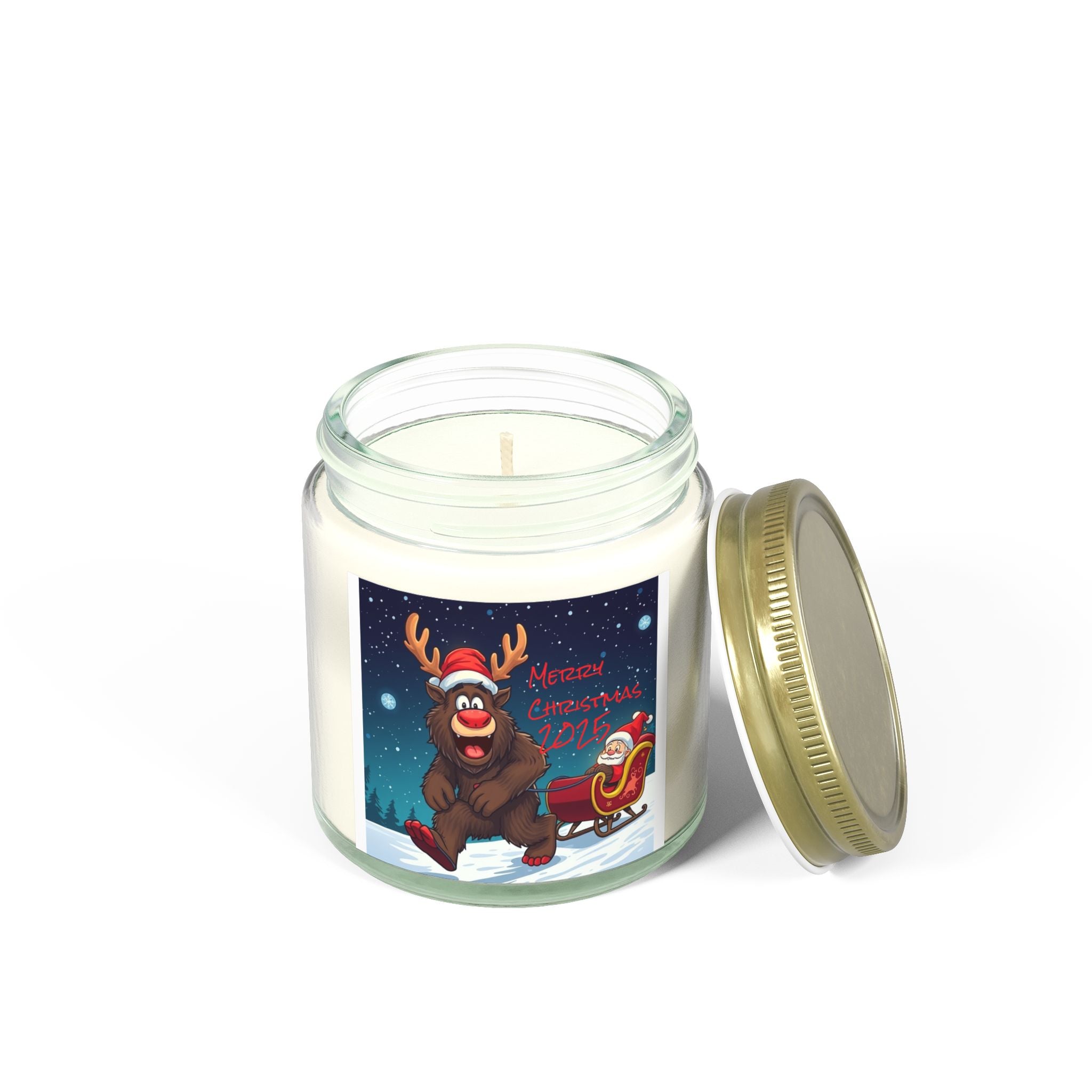 Holiday Scented Candles - Coconut Apricot Wax (4oz, 9oz) - Merry Christmas 2023