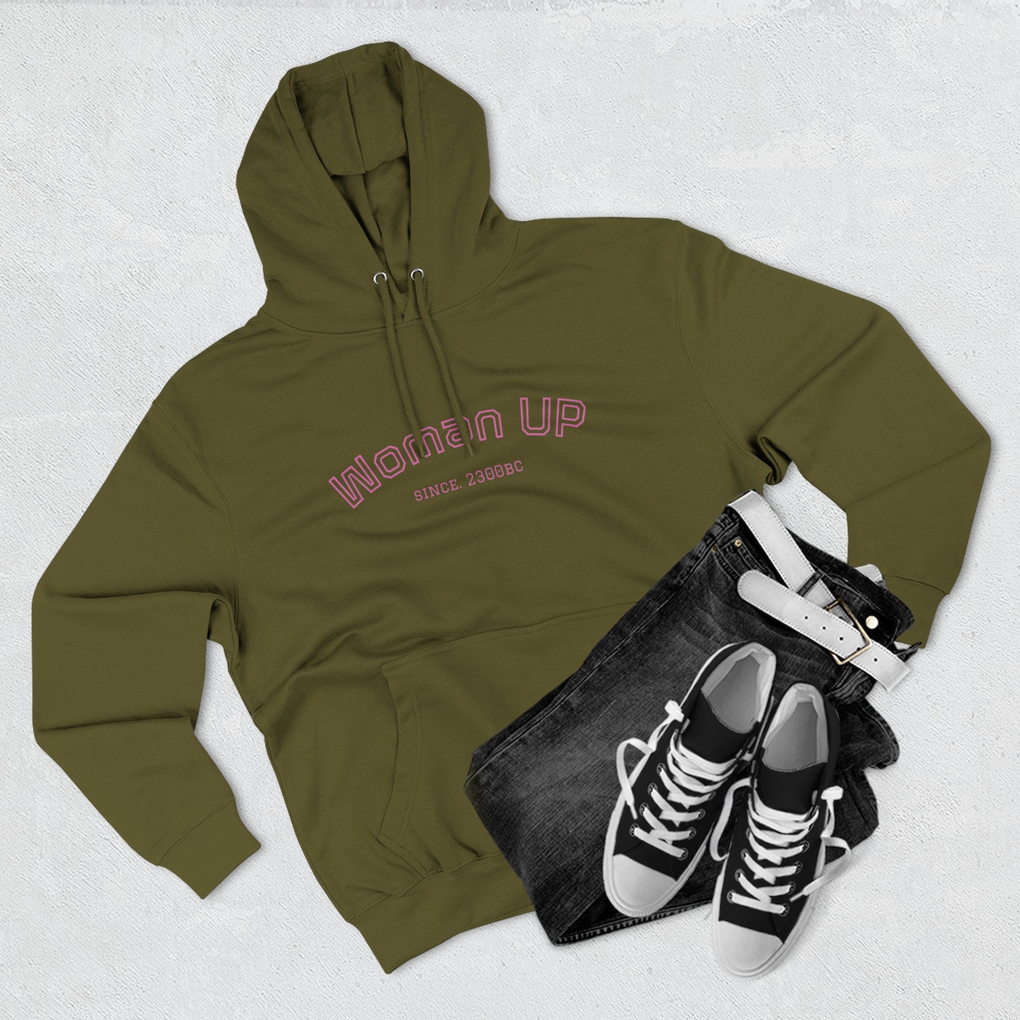 Empowering Women's Fleece Hoodie - 'Woman Up' & 'We Can Do It!' Designs