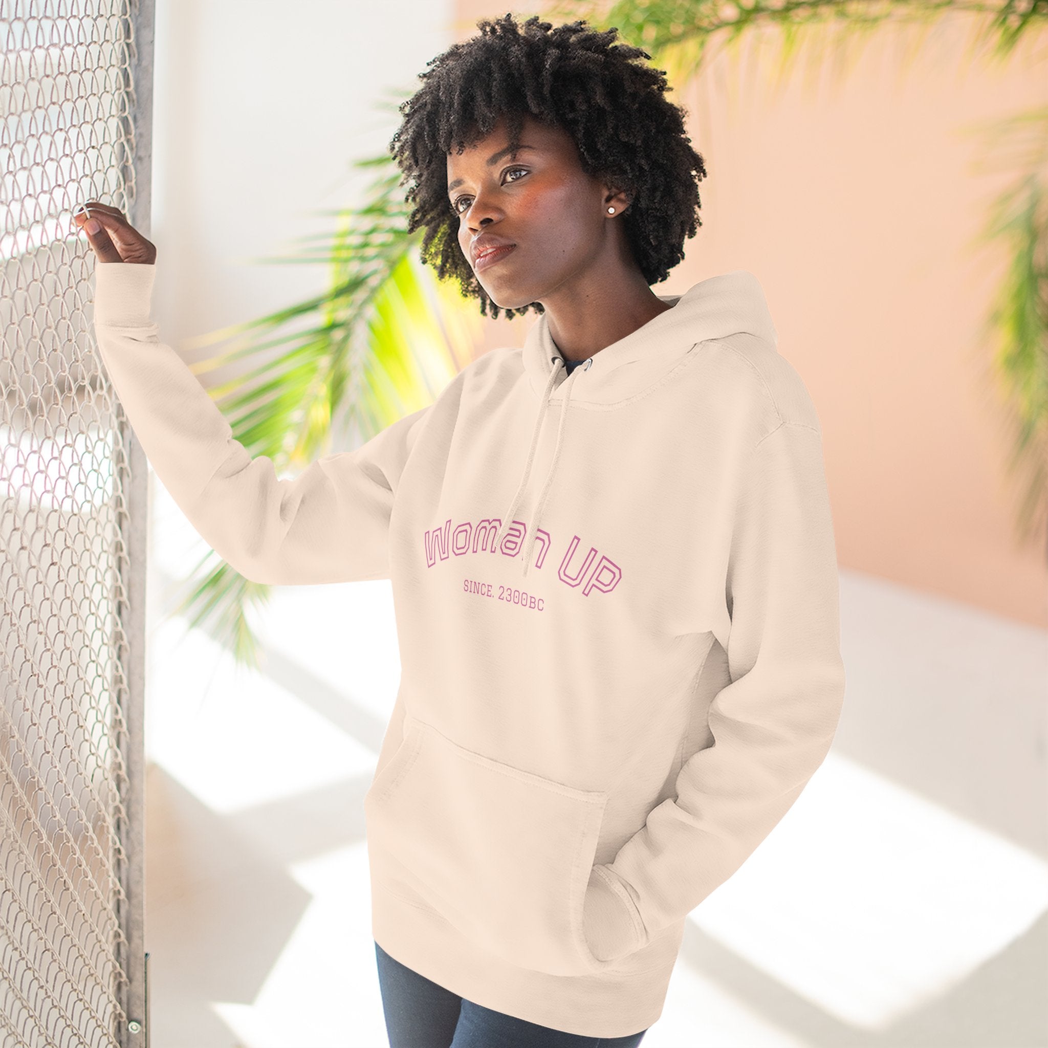 Empowering Women's Fleece Hoodie - 'Woman Up' & 'We Can Do It!' Designs