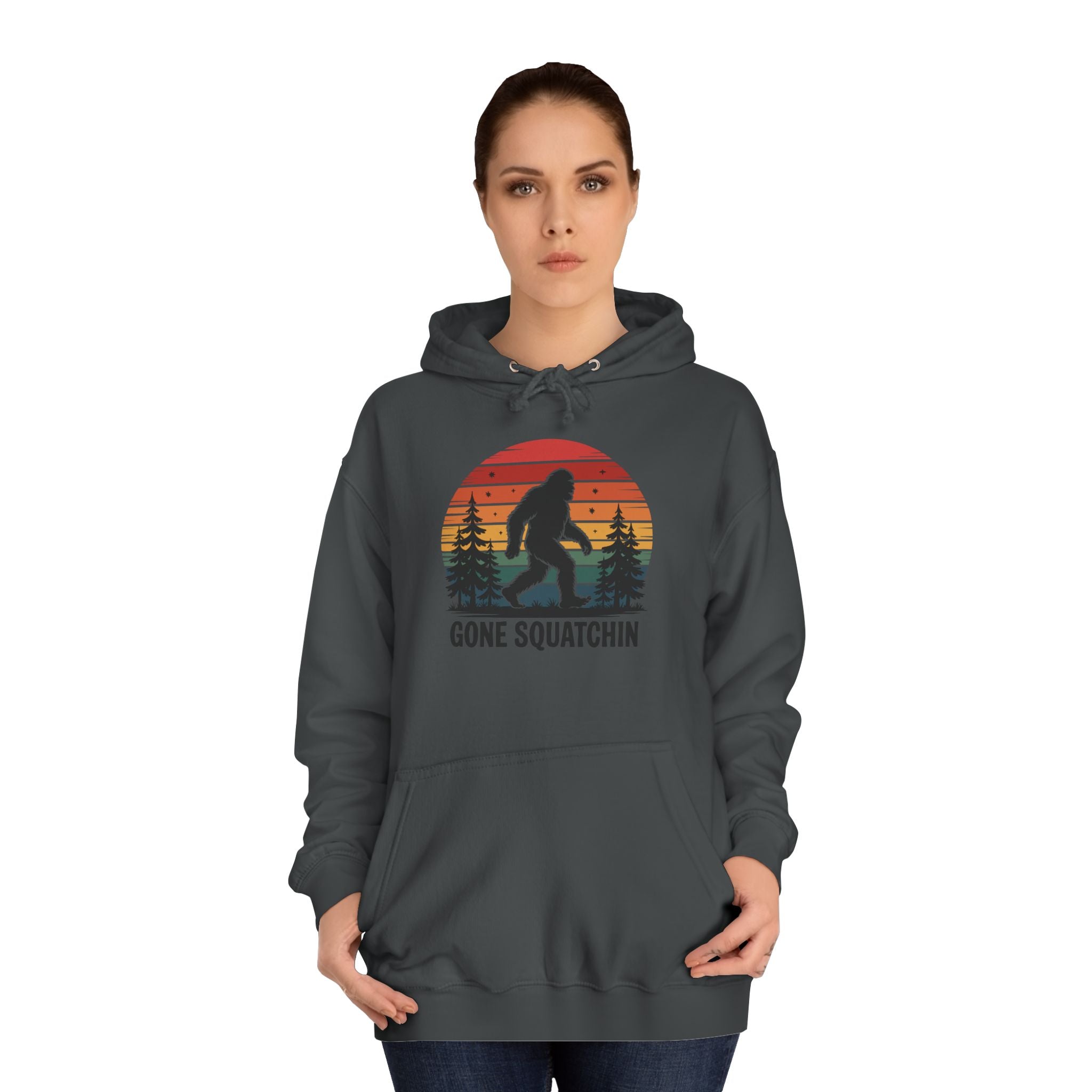 Retro Bigfoot Hoodie - "Gone Squatchin"