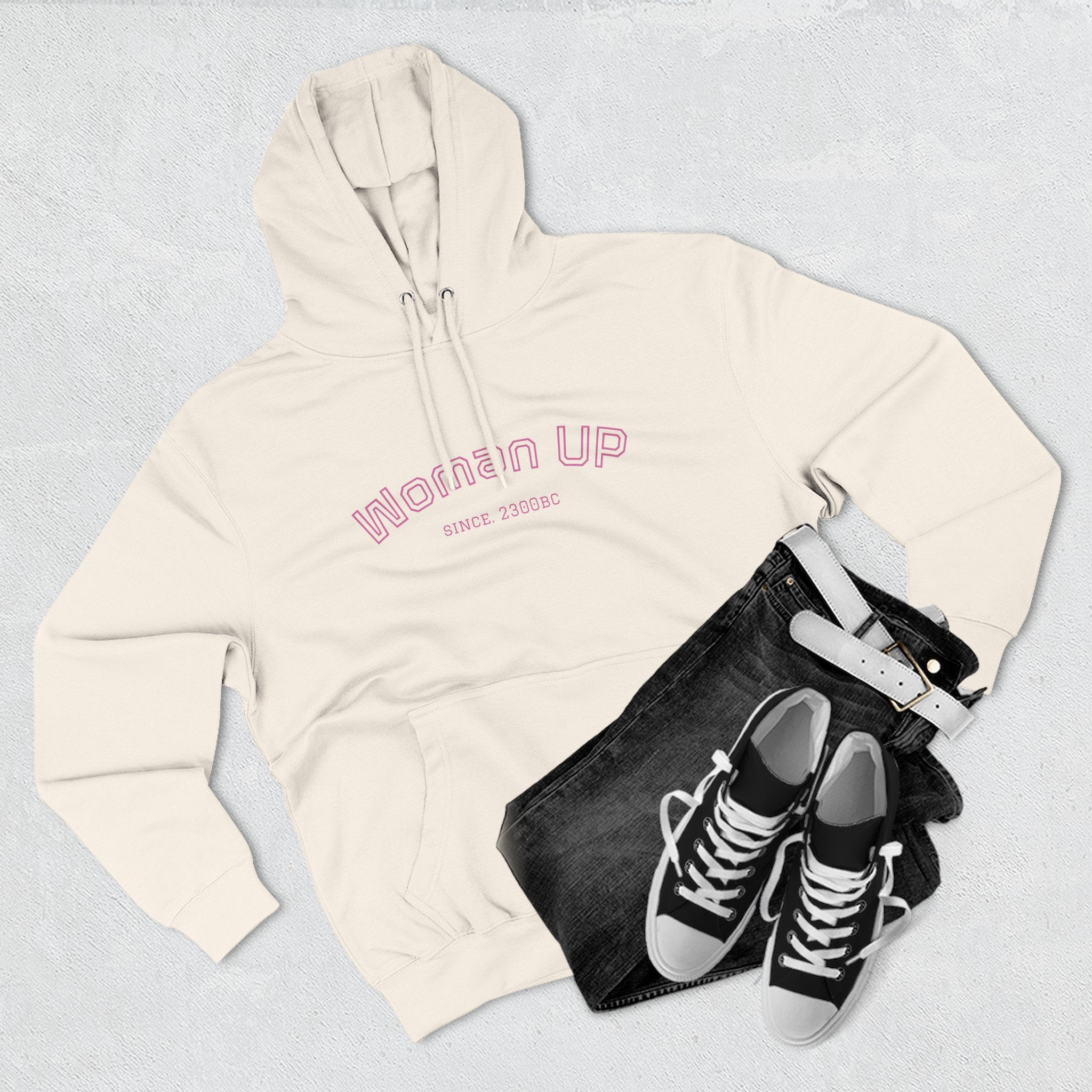 Empowering Women's Fleece Hoodie - 'Woman Up' & 'We Can Do It!' Designs