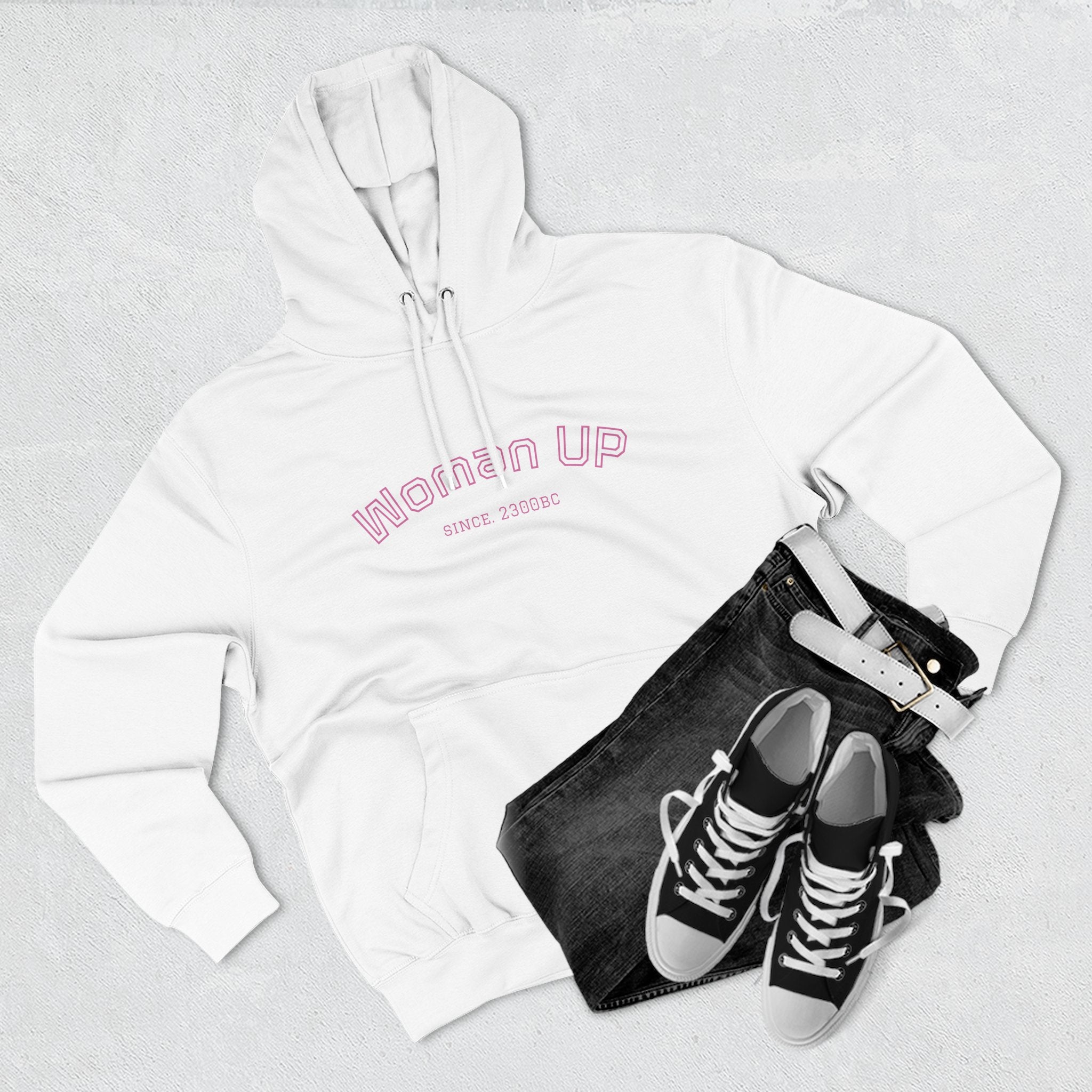 Empowering Women's Fleece Hoodie - 'Woman Up' & 'We Can Do It!' Designs
