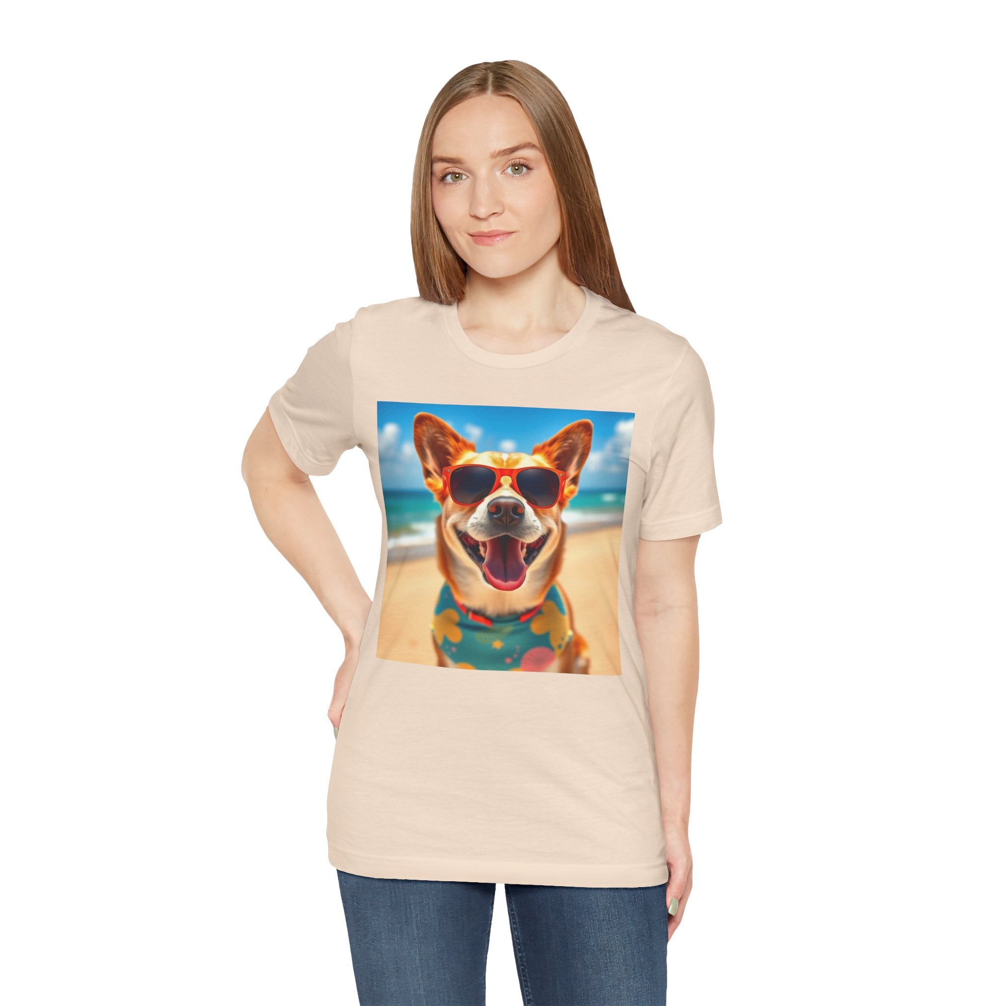 Happy Pup Beach Vibes Unisex Short Sleeve Tee