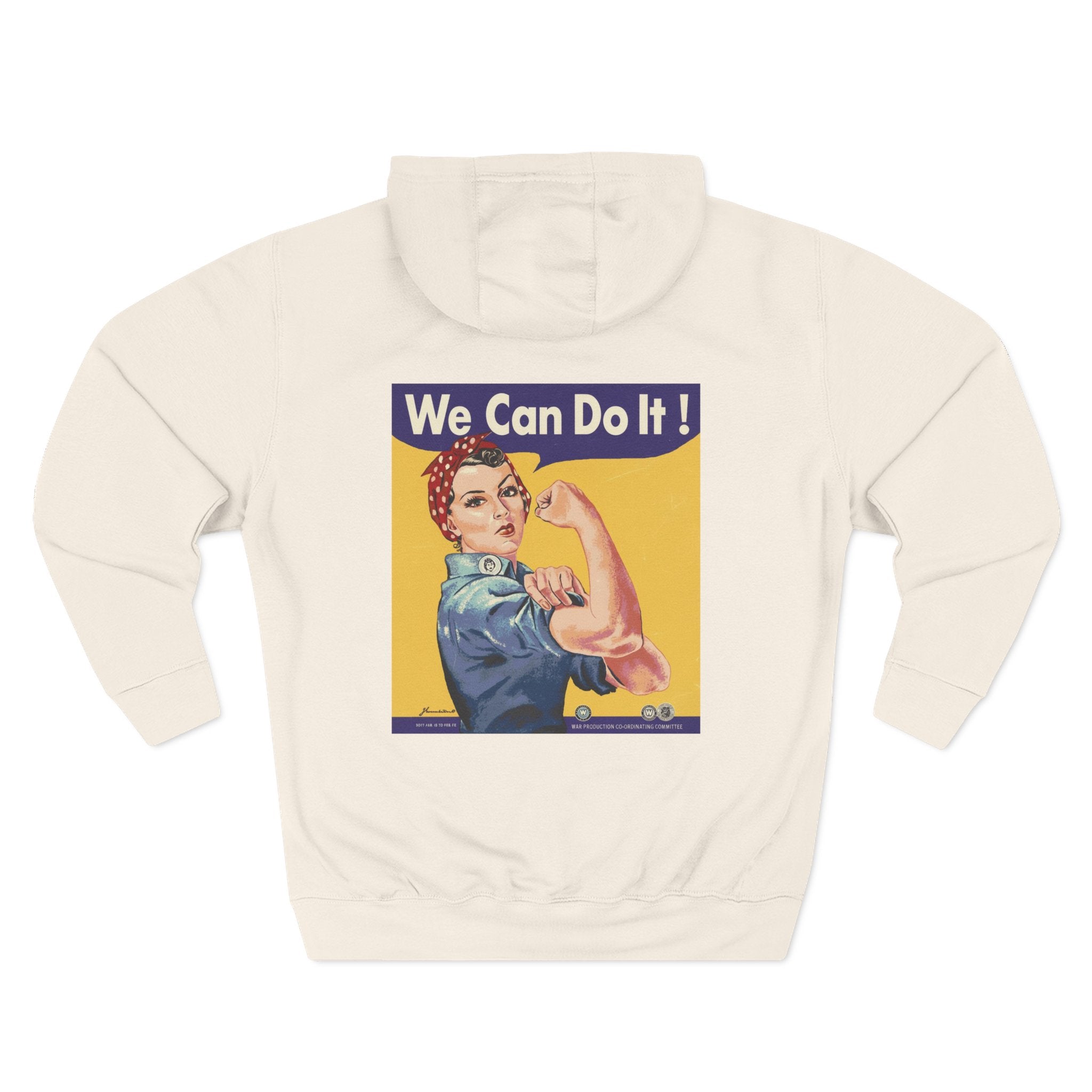 Empowering Women's Fleece Hoodie - 'Woman Up' & 'We Can Do It!' Designs