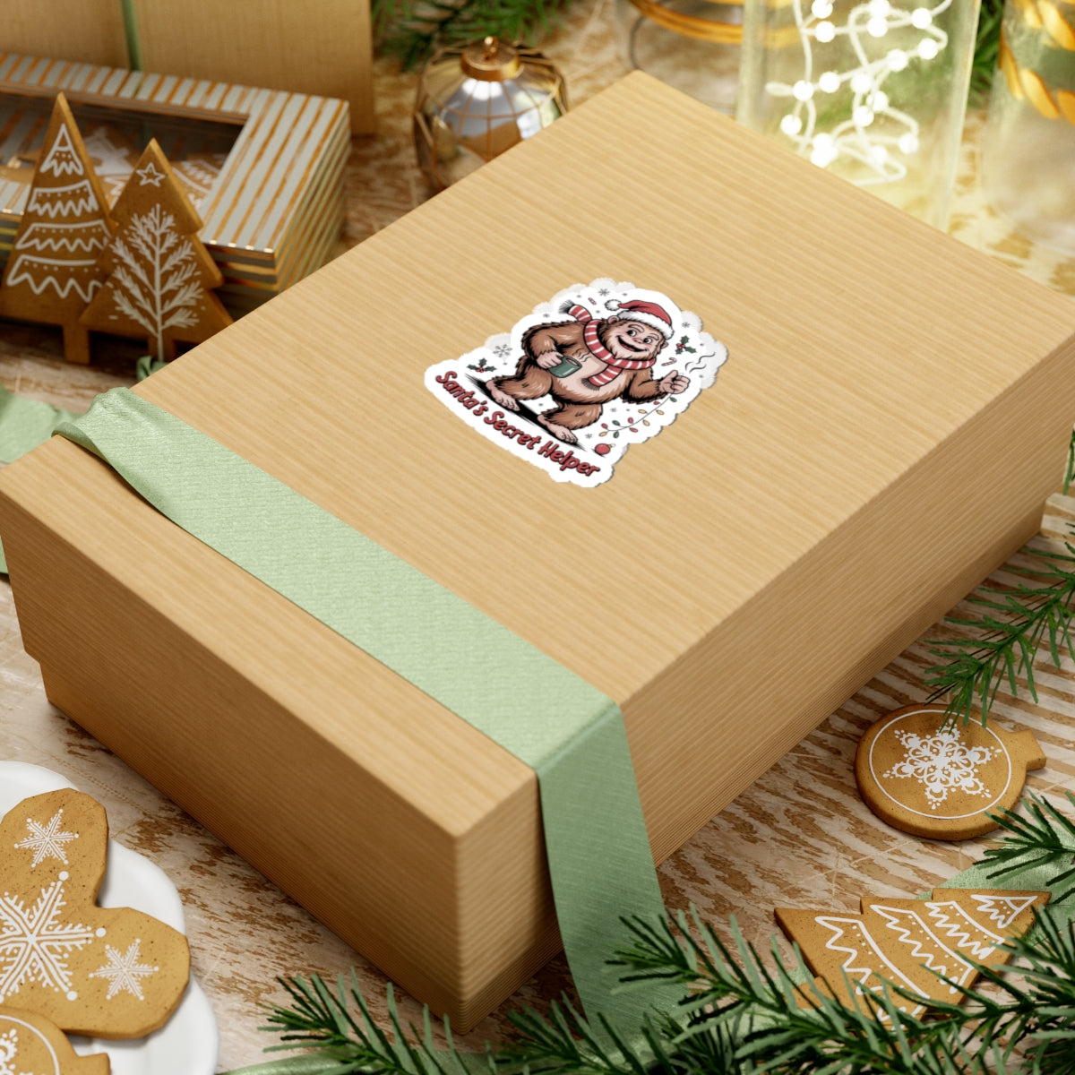 Santa's Secret Helper Kiss-Cut Stickers - Perfect for Holiday Cheer and Gifting