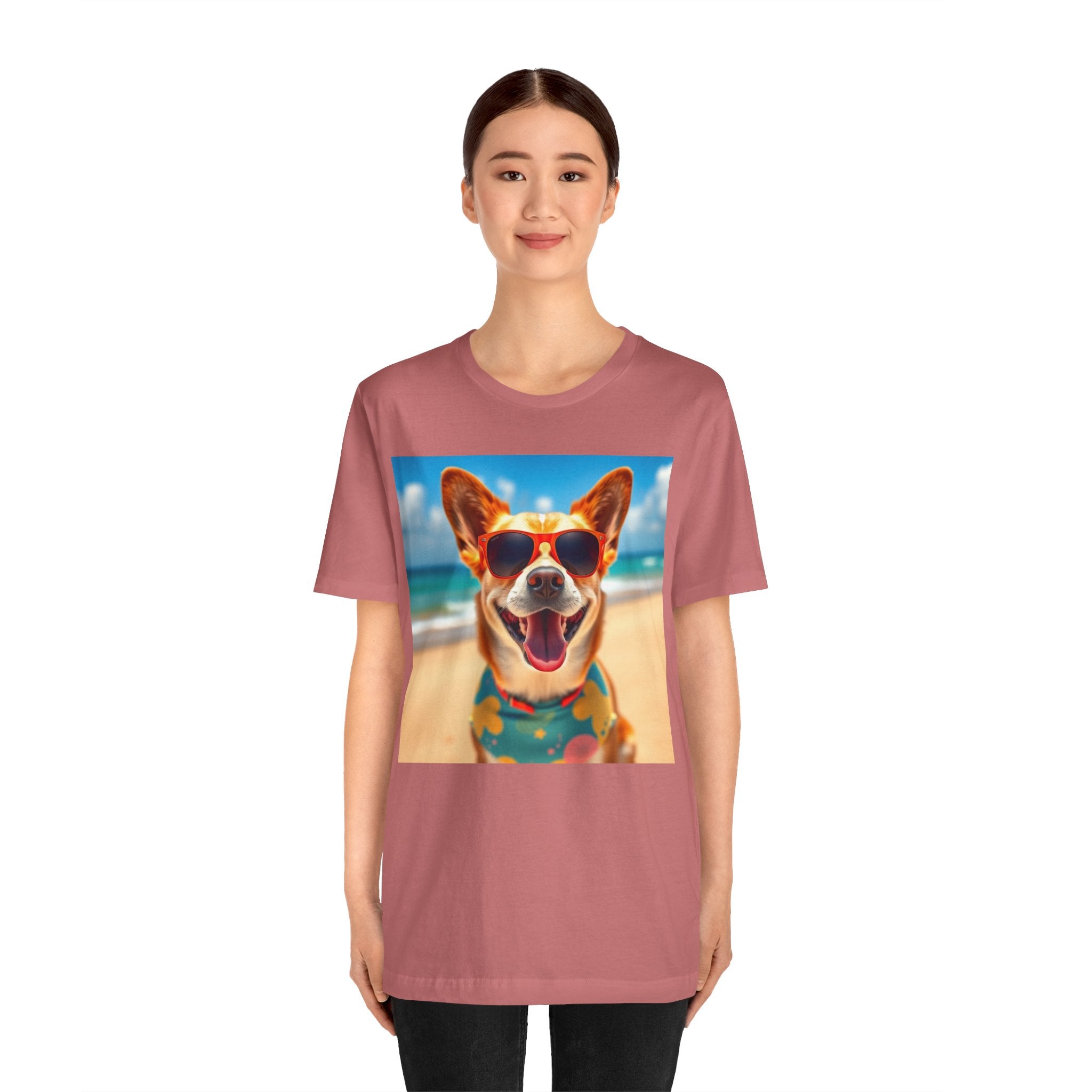 Happy Pup Beach Vibes Unisex Short Sleeve Tee